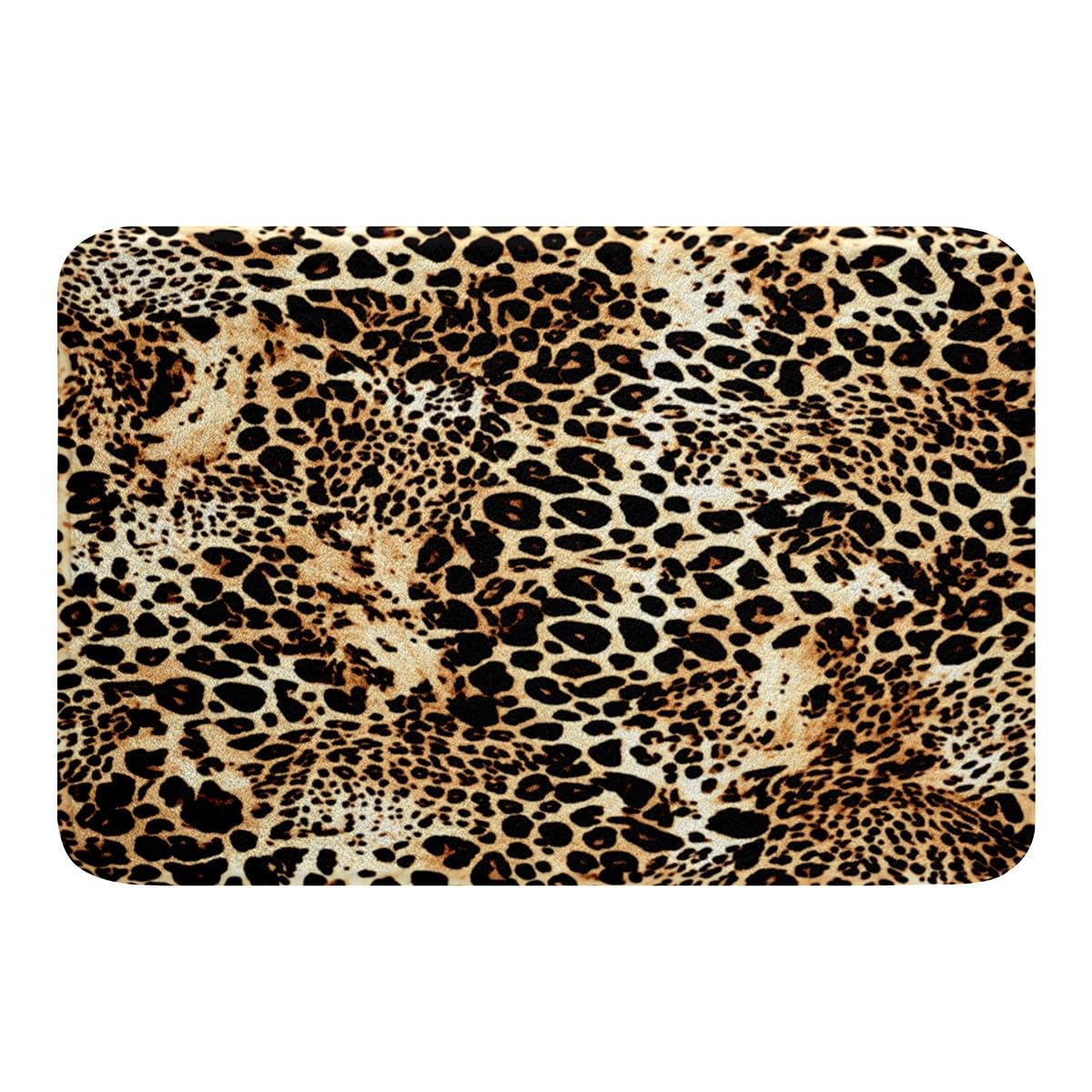 Luxury Cheetah Print Bath Rugs - Non-Slip Kids Bathroom Mat for Indoor Floor