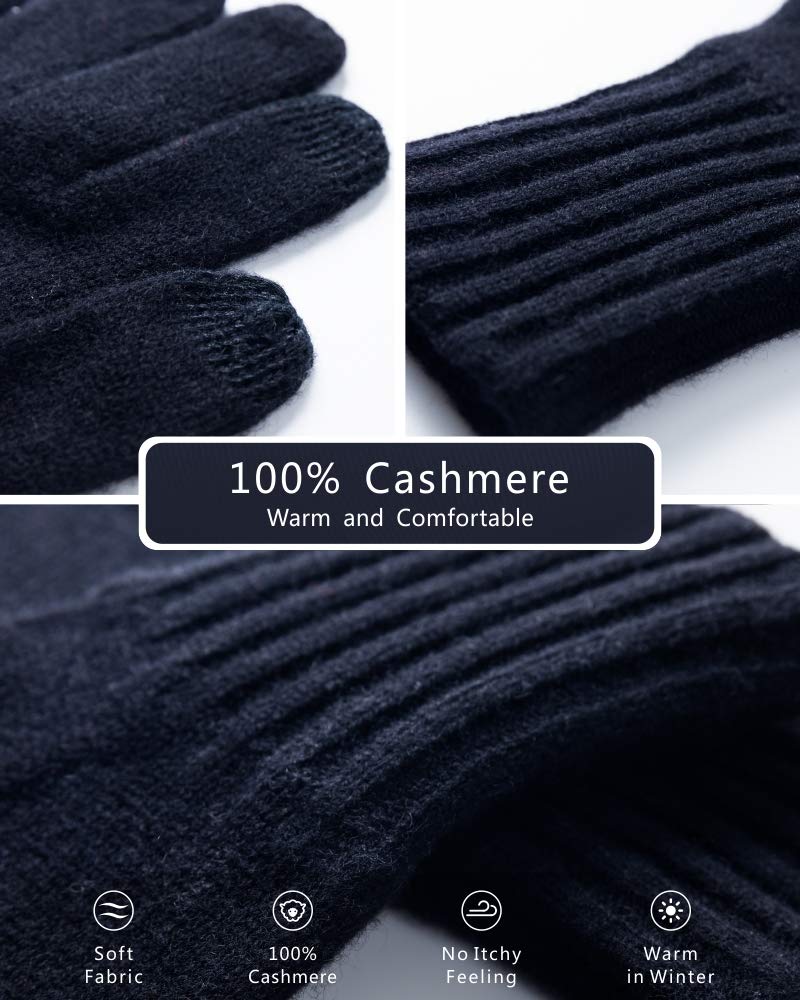 EURKEA Women's 100% Pure Cashmere Scarf, Gloves & Beanie Hat Gift Set - Winter Warm Accessories for Cold Weather, Christmas Gifts for Her