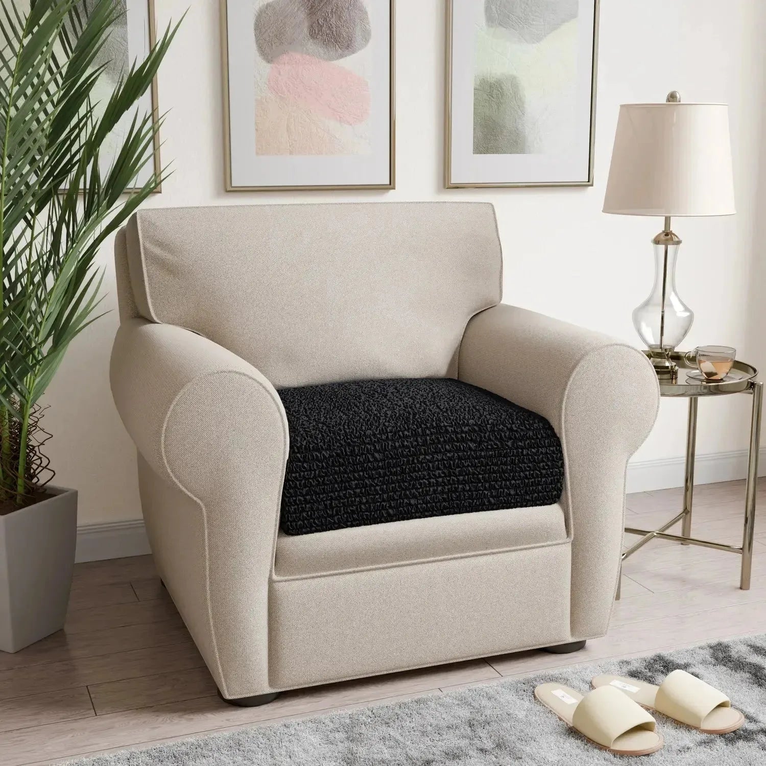 Premium Microfiber Seat Cushion Cover - Soft & Durable Sofa Chair Protector - Perfect for Living Room, Office, or Car Use