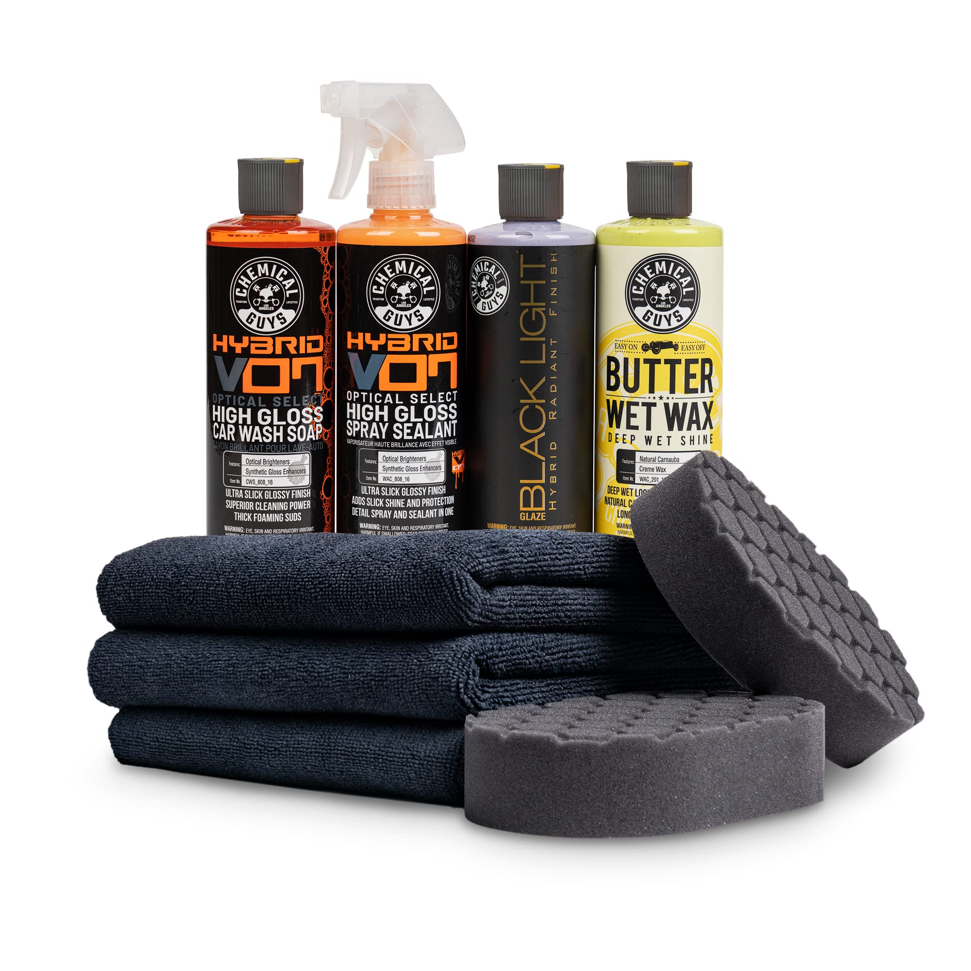 Chemical Guys HOL203 Premium Black Car Care Kit - 9-Piece Complete Auto Detailing Set for Shine & Protection | Perfect for Sedans, SUVs & Trucks