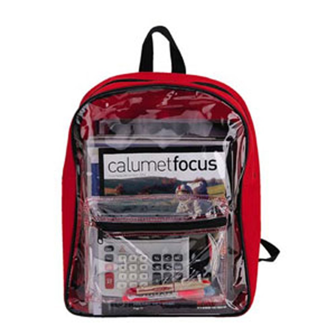 Multi-Colored Clear PVC Backpack - Waterproof School Backpack, Gym Bag for Men & Women - Durable Travel Backpack (Red) - Perfect for School, Workout, Travel & Daily Use