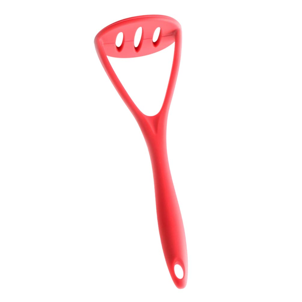 Cabilock Silicone Potato Masher & Fruit Ricer - Durable Kitchen Tool for Mashing Potatoes, Fruits, and Vegetables - Perfect for Home Cooking, Baking, and Meal Prep - BPA-Free, Easy to Clean, Dishwasher Safe (Red)