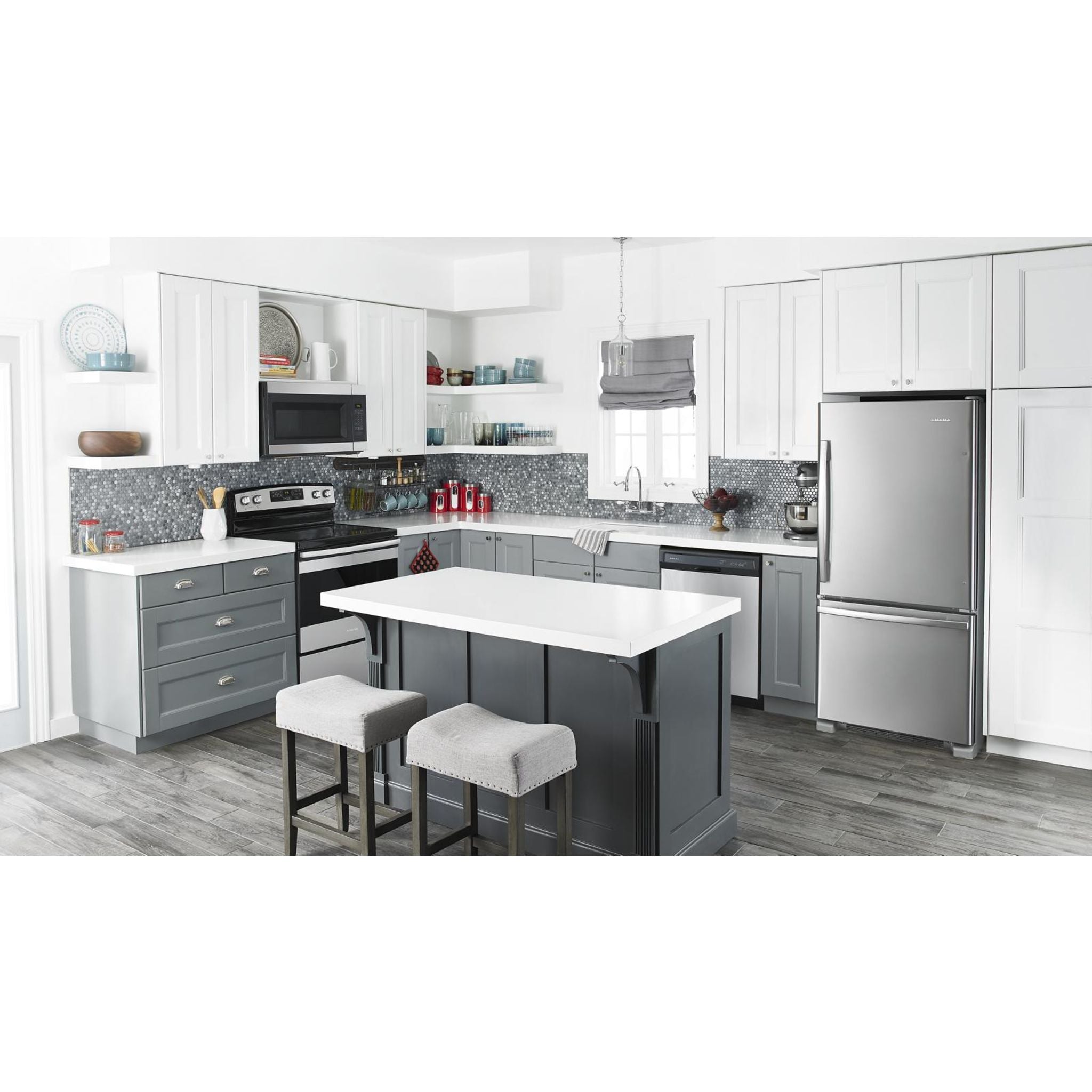 Amana Bottom Mount Refrigerator (ABB1924BRM) - 24.5 Cu. Ft. Stainless Steel French Door Fridge with Adjustable Shelves & Humidity-Controlled Crispers - Perfect for Modern Kitchens & Open Floor Plans