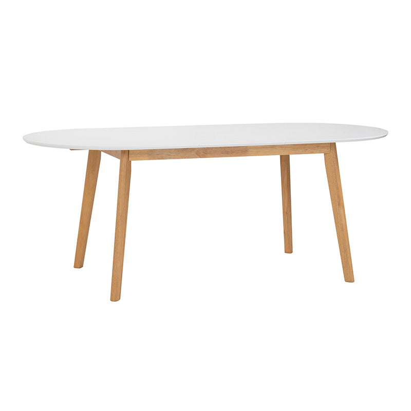 Extendable Dining Table 150-195cm | Werner Expandable Wooden Table | Natural & White Finish | Perfect for Small Spaces & Family Gatherings