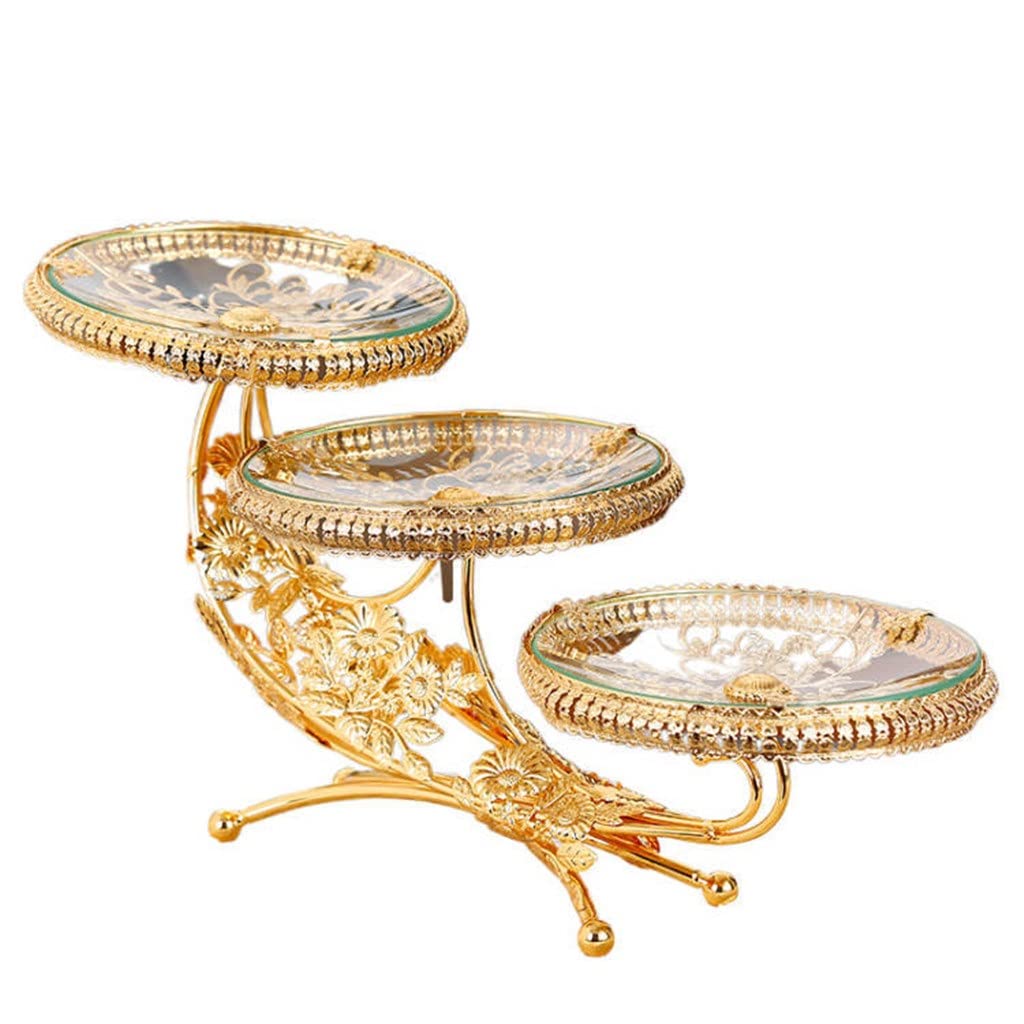 Luxury Multi-Layer Glass Fruit Plate for Living Room - Creative Dried Fruit & Candy Serving Dish - Elegant Home Decor for Parties, Tea Time & Gift Giving (Color A, One Size)