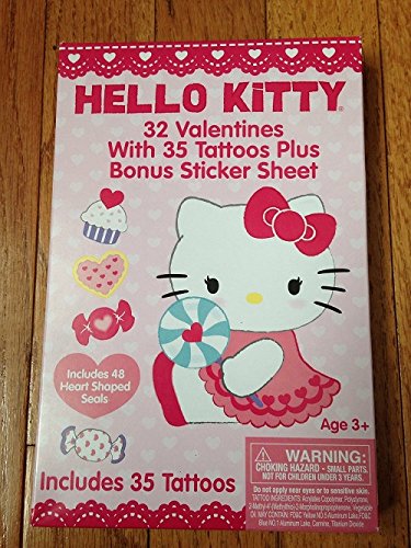 Hello Kitty Valentine's Day Sticker Tattoos - Cute Temporary Tattoos for Kids & Adults - Perfect for Valentine's Gifts, Party Favors, and School Events