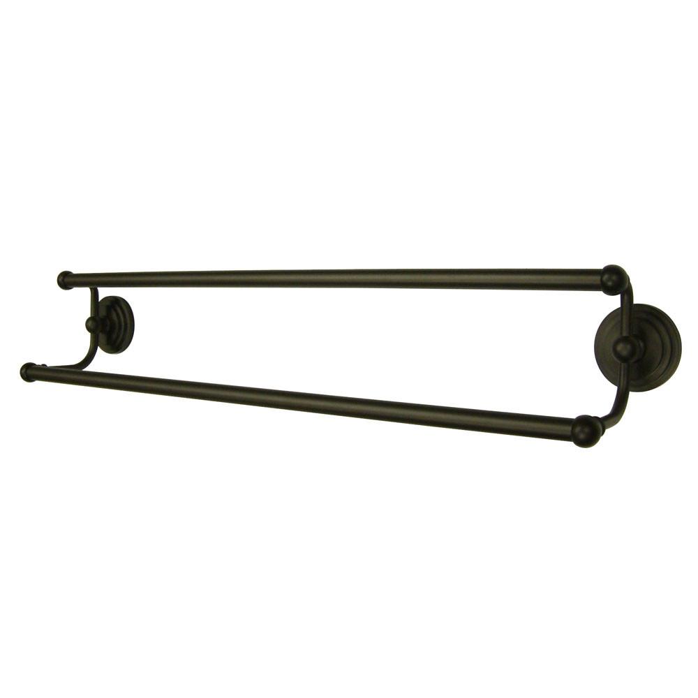 Oil Rubbed Bronze 24-Inch Double Towel Bar Rack - Bathroom Accessories for Towel Organization (BA2713ORB) - Perfect for Bathrooms, Spas, and Guest Rooms