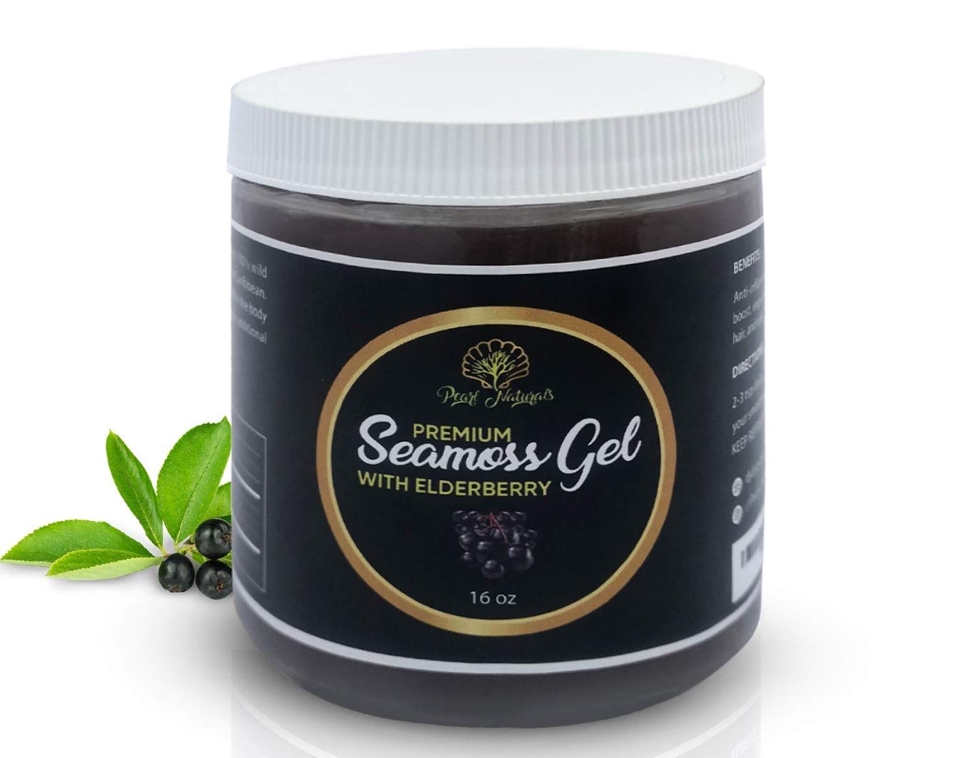 Organic Wildcrafted Irish Sea Moss Gel with Elderberry - Raw Purple Sea Moss Superfood for Immune Support, Skin Health & Energy Boost - Perfect for Smoothies, Teas & Wellness Recipes