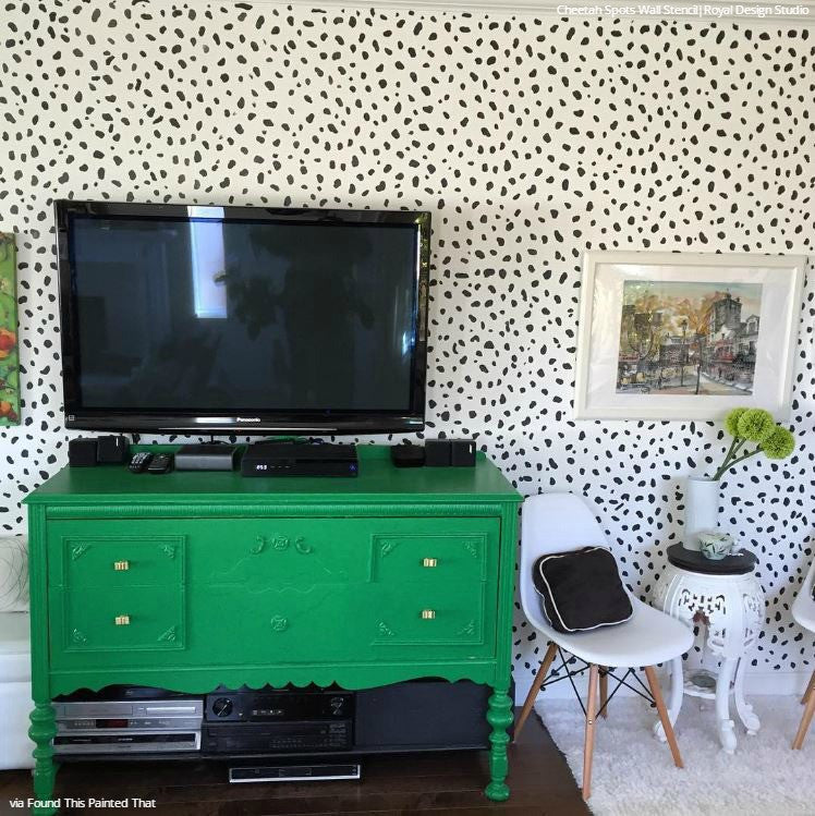Cheetah Spots Wall Stencil - Reusable DIY Painting Template for Home Decor, Kids Room & Nursery - Create Wild Animal Prints on Walls, Furniture & Crafts