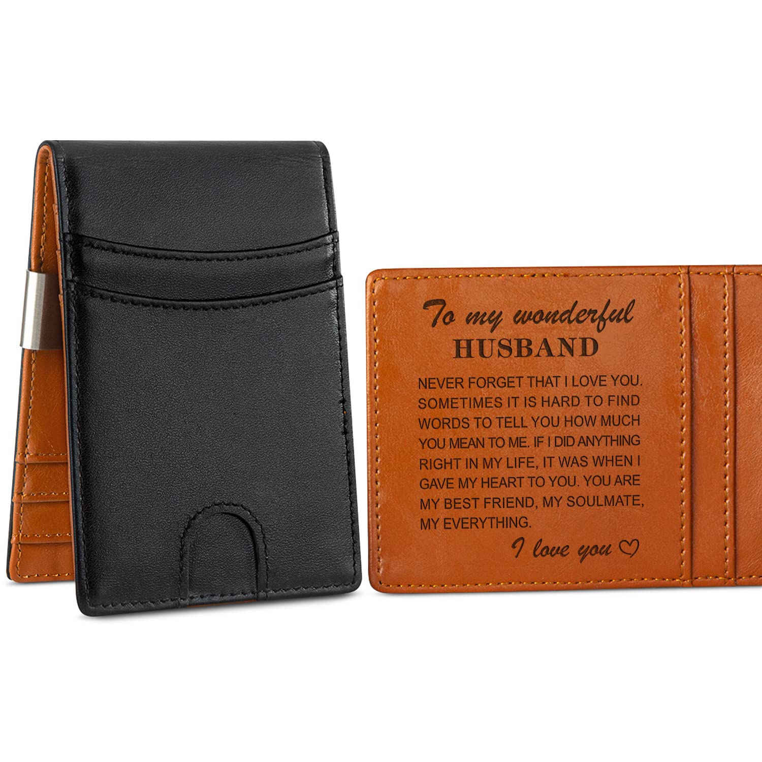 Personalized RFID Wallet for Men - Slim Bifold Gift for Husband (Birthday/Anniversary/Christmas) - Perfect for Everyday Use & Travel