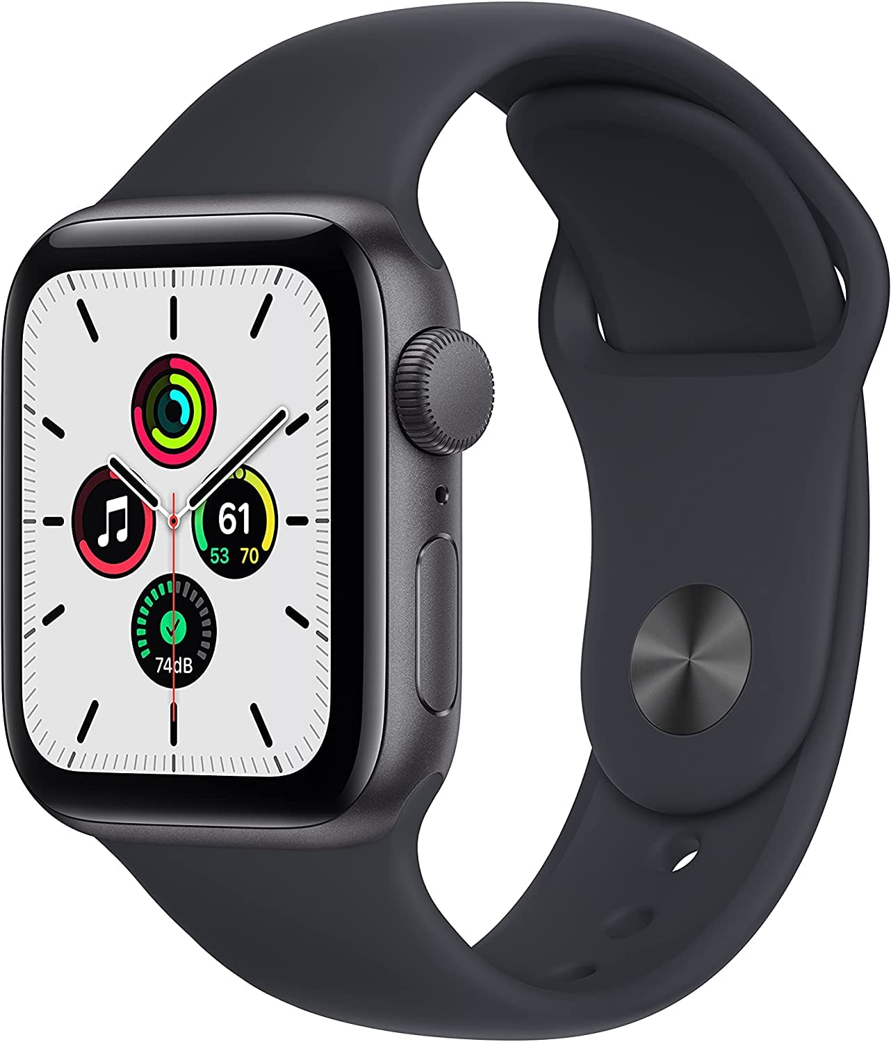 Apple Watch SE (GPS, 44mm) - Space Gray Aluminum Case with Midnight Sport Band - Renewed Premium Smartwatch for Fitness Tracking & Notifications - Perfect for Running, Swimming & Daily Use