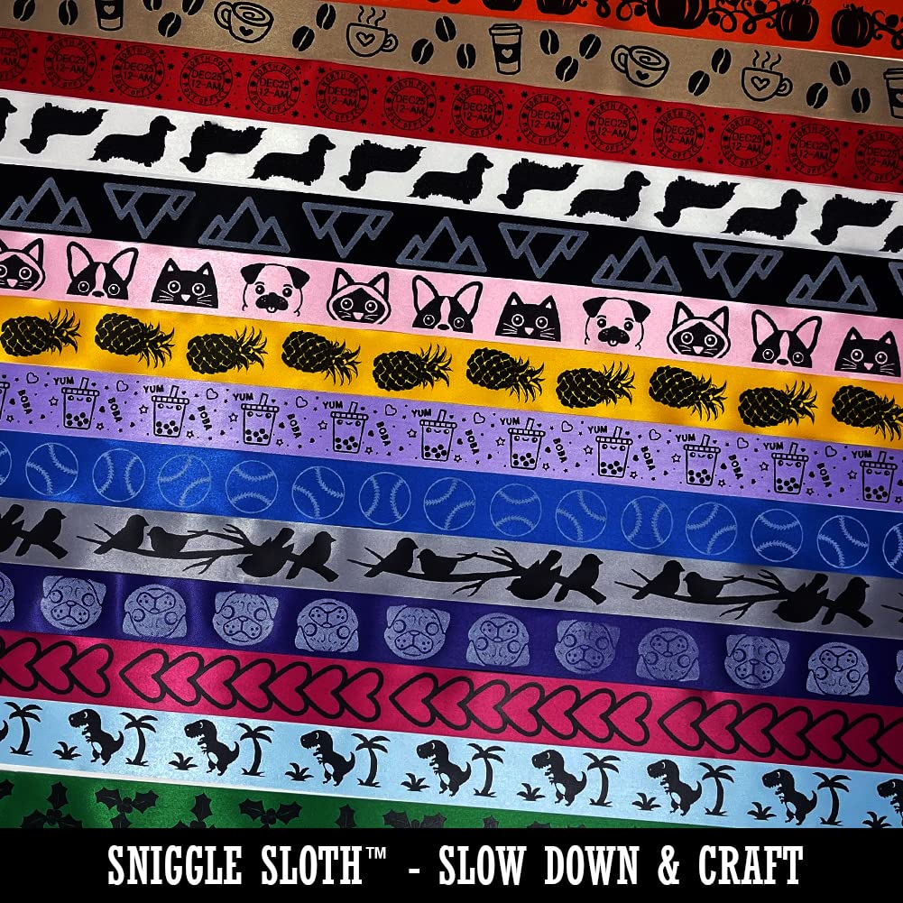 6 Emotions Mood Tracker Satin Ribbon - Happy Sad Mad Self Care DIY Craft for Gift Wrapping, Hair Bows, Scrapbooking - 3 Yards Hot Pink with Black Print - 1 Inch Wide Ribbon for Journaling, Mental Health Awareness & Party Decorations