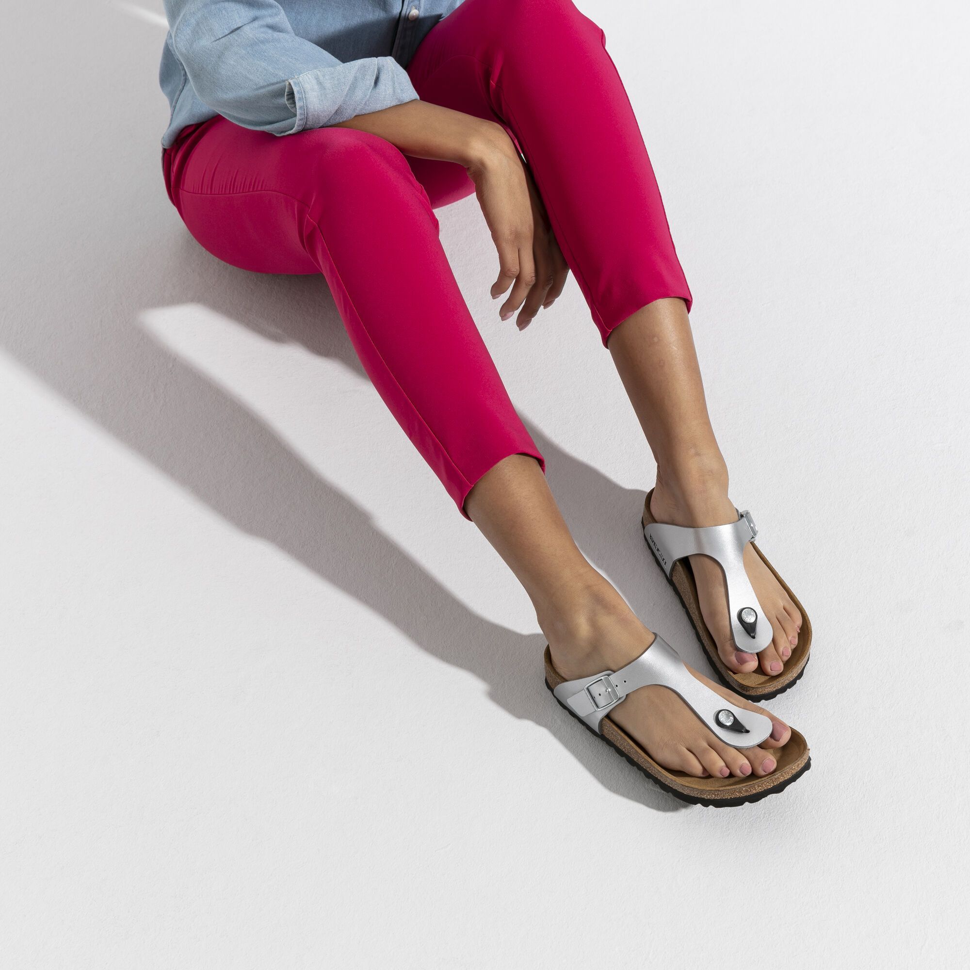 BIRKENSTOCK GIZEH Women's Sandals - Silver Birko-Flor Synthetic Upper Comfort Footbed | Perfect for Summer, Beach, Casual Wear & Everyday Comfort