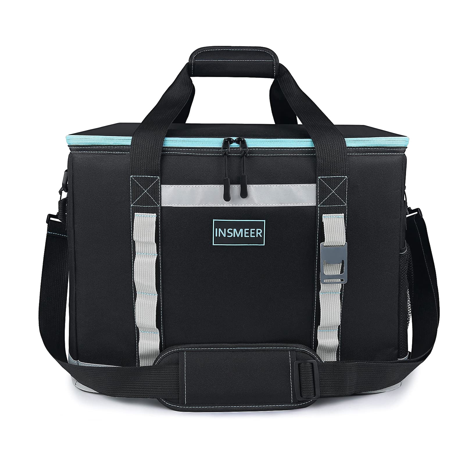 INSMEER 65 Can Large Insulated Cooler Bag - Leakproof Collapsible Soft-Sided Lunch Box with Shoulder Strap & Bottle Opener (48L) - Perfect for Camping, Beach, Picnic, Travel & Outdoor Activities