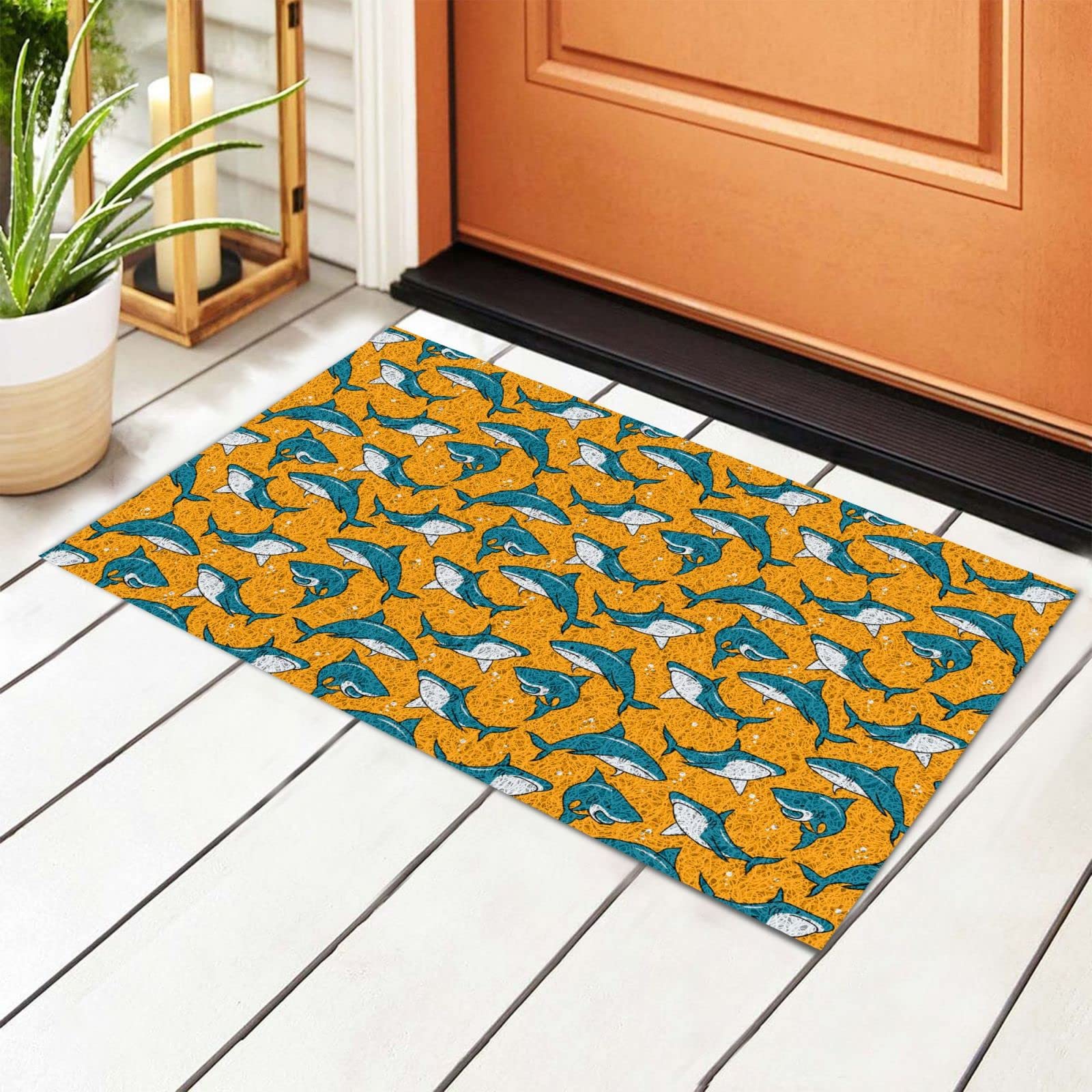 BoeHiop Shark Welcome Mat - Non-Slip Indoor/Outdoor Rug for Home Decor