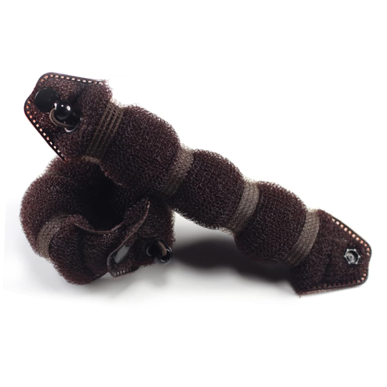 KALLORY 2-Pack Brown Hair Donut Bun Maker - Tootsie Roll Style Ponytail Holder, Hair Ring & Elastic Hair Bun Tool for Women | Perfect for Updos, Ponytails & Everyday Hairstyles