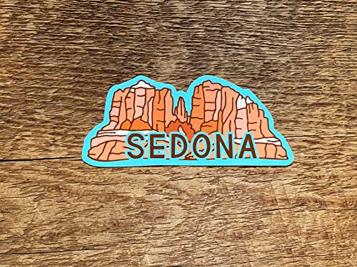Sedona Cathedral Rock Vinyl Sticker - Waterproof Decal for Laptops, Cars, Windows - Perfect for Travel Enthusiasts & Nature Lovers
