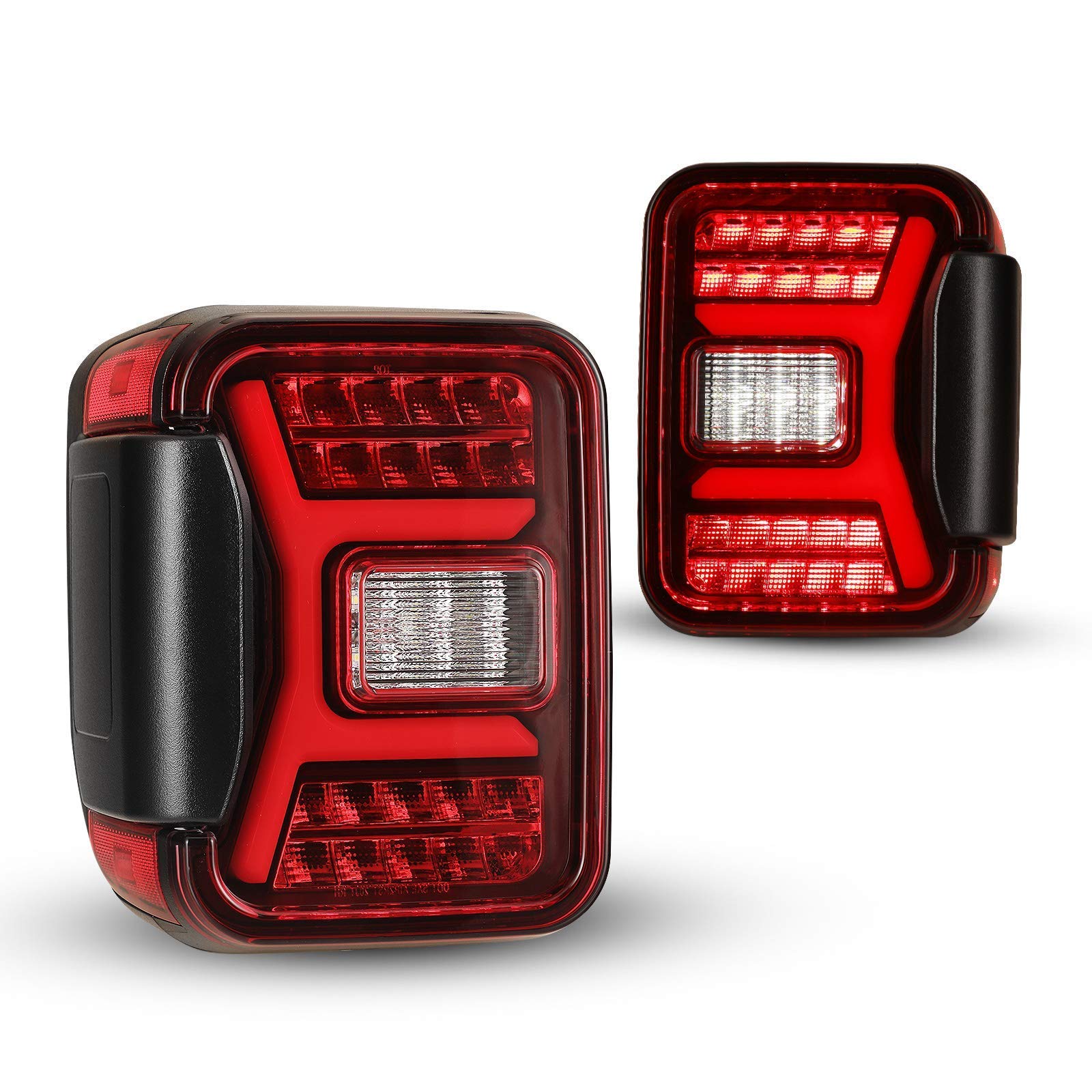 NIXON OFFROAD LED Tail Lights for 2019-2021 Jeep Gladiator Pickup - Dynamic Running Turn Signals, Plug & Play Installation, Red Lens (1 Pair) - Upgrade Your Off-Road Adventures & Night Driving Safety
