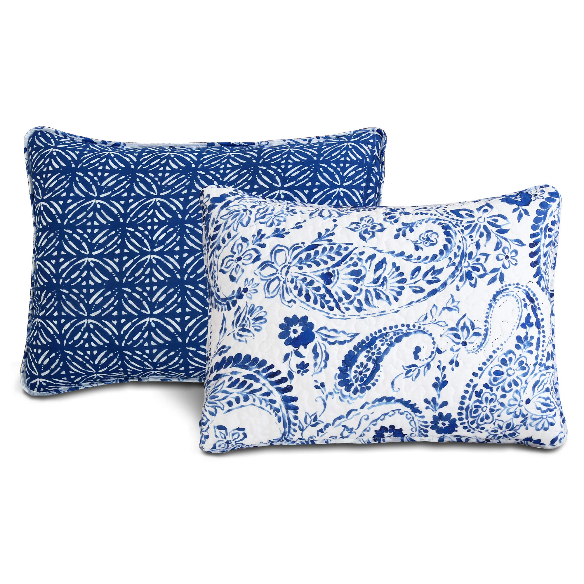 Lush Decor Erindale King 3-Piece Quilt Set - Luxury Soft Bedding Comforter Set in Navy Blue for Master Bedroom & Guest Room Decor