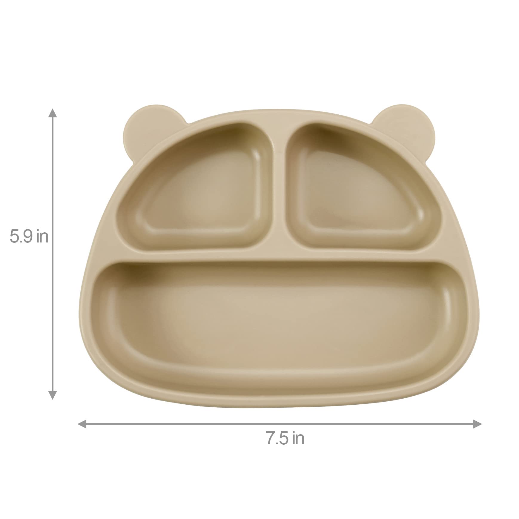 PandaEar Silicone Baby Suction Plate Set with Spill-Proof Cup & Spoon Fork - BPA Free Divided Toddler Dish for Self Feeding | Perfect for Highchair, Travel & Mess-Free Mealtime