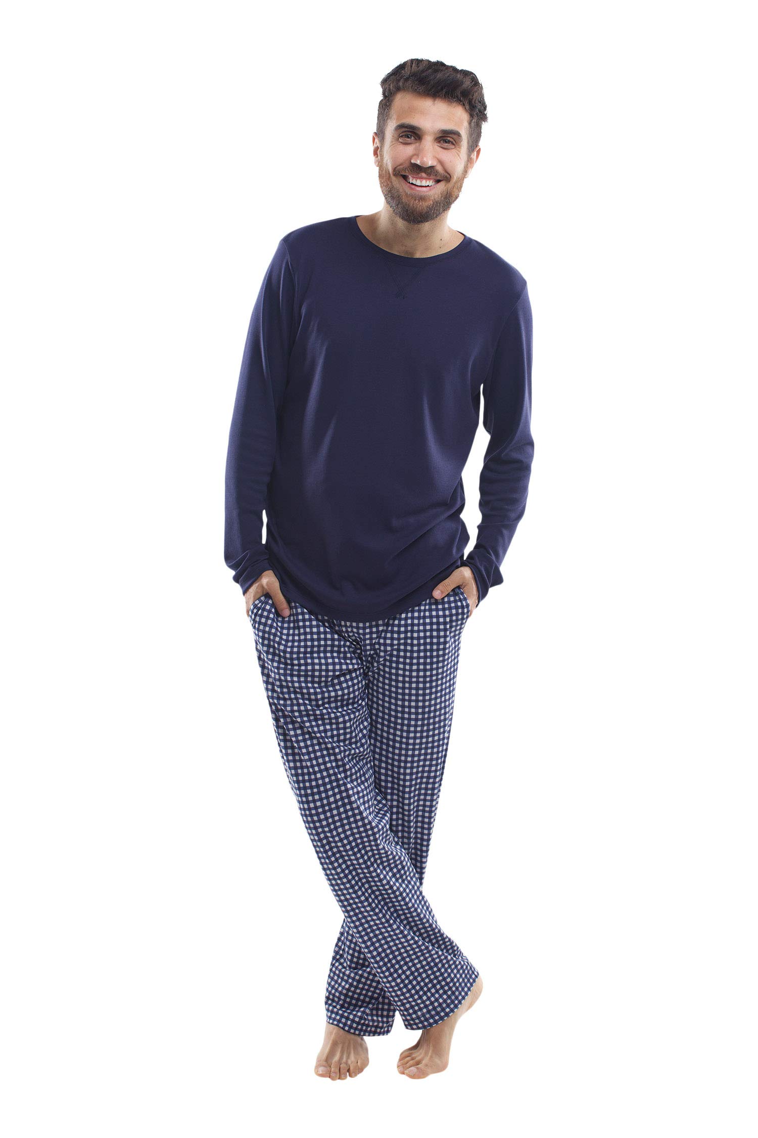Premium Pima Cotton Men's Pajama Set - Ultra Soft Lounge & Sleepwear for Comfortable Weekends at Home