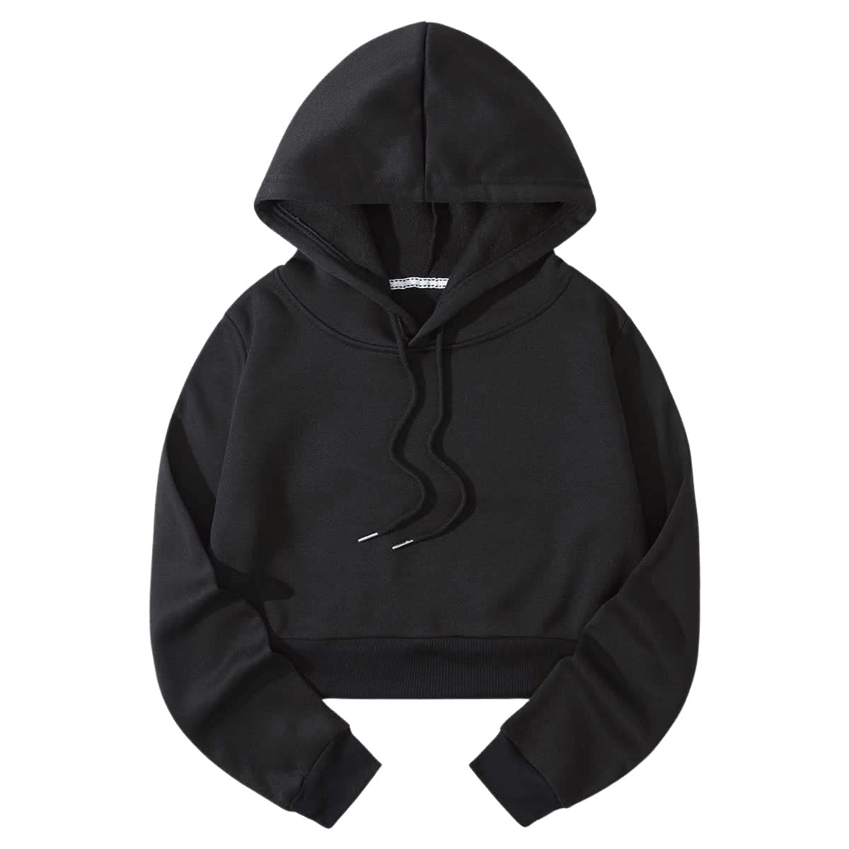 SweatyRocks Women's Cute Solid Color Long Sleeve Crop Hoodie Pullover Sweatshirt - Casual Loungewear for Fall & Winter, Perfect for Gym, Running, and Streetwear Fashion