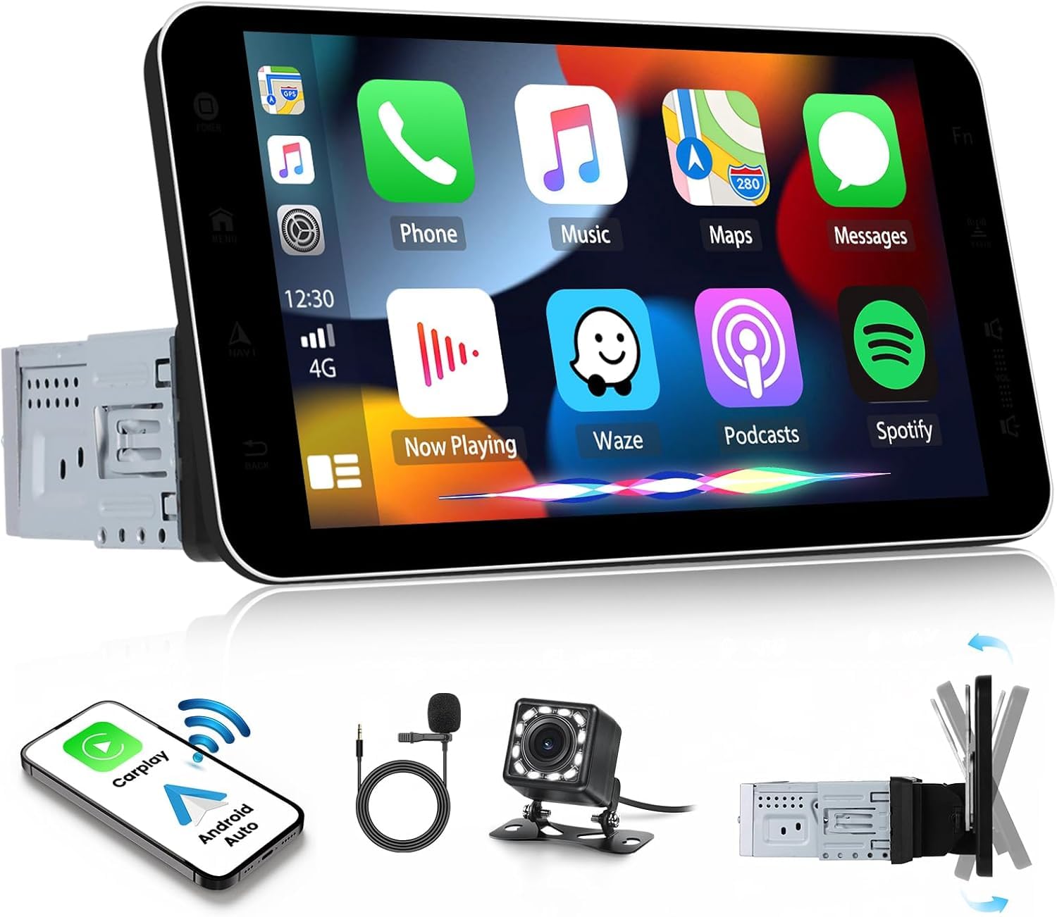 Upgrade Wireless Single Din Car Stereo with Apple CarPlay & Android Auto - 9