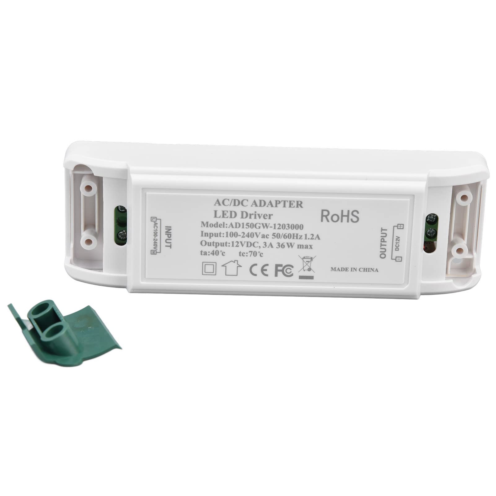 36W LED Power Transformer - Fire Retardant LED Driver for Cabinet Lights & LED Strips | Easy to Hide Power Supply for Home & Commercial Lighting Displays