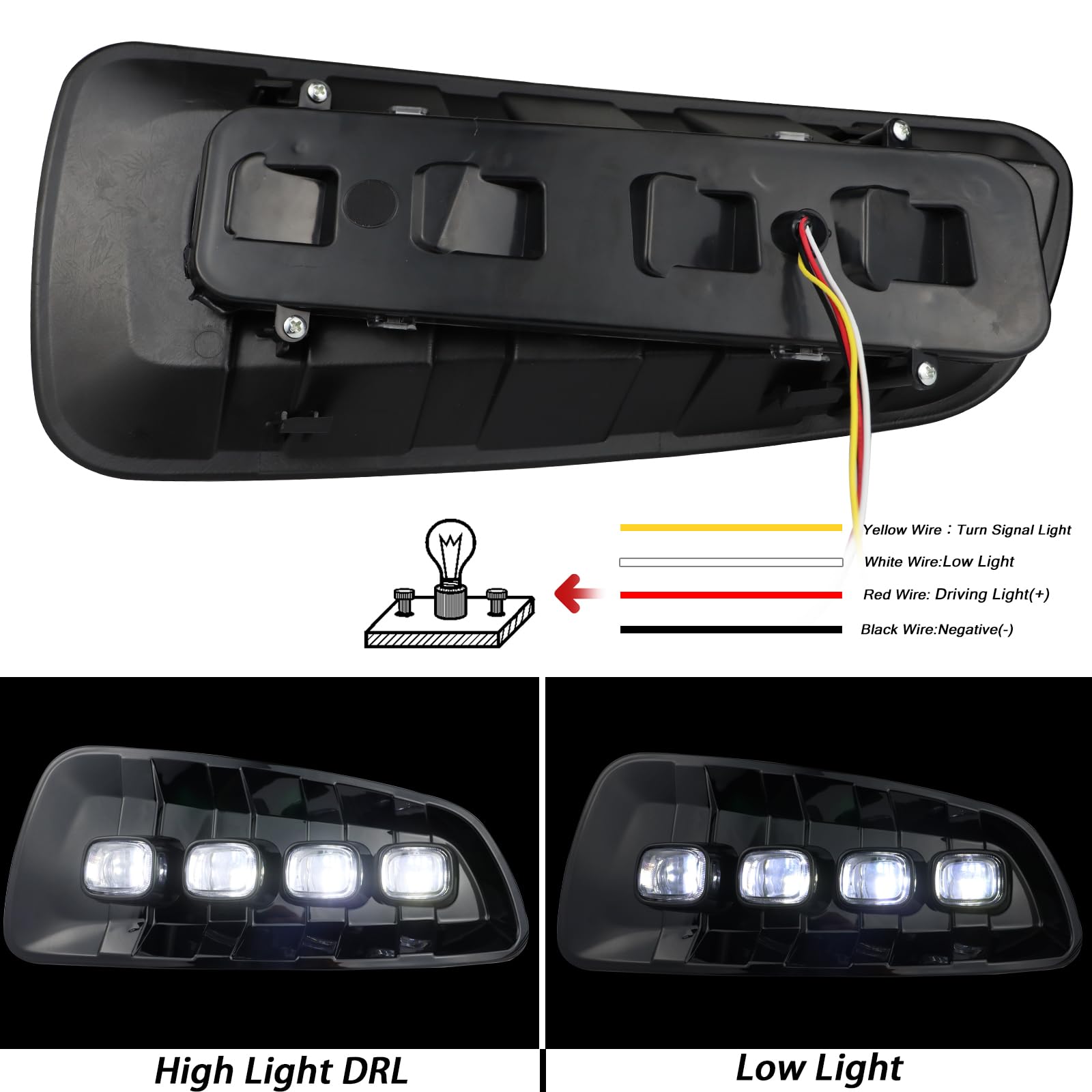Ford F150 2010-2014 SVT Raptor SuperCrew LED Front Bumper Fog Lights with Daytime Running Lights & Turn Signal Lamps - Durable Off-Road Lighting for Night Driving & Enhanced Visibility