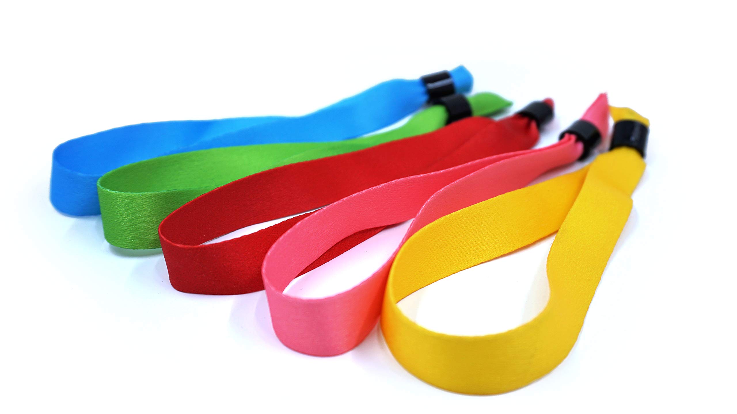 Colorful Cloth Wristbands Variety Pack - 500 pcs Assorted Colors (Blue, Pink, Red, Green, Yellow) for Events, Parties, Concerts & Fundraisers - Durable Fabric Wristbands by MyZone Printing - Perfect for Admission Control, Team Identification & Promotional Giveaways