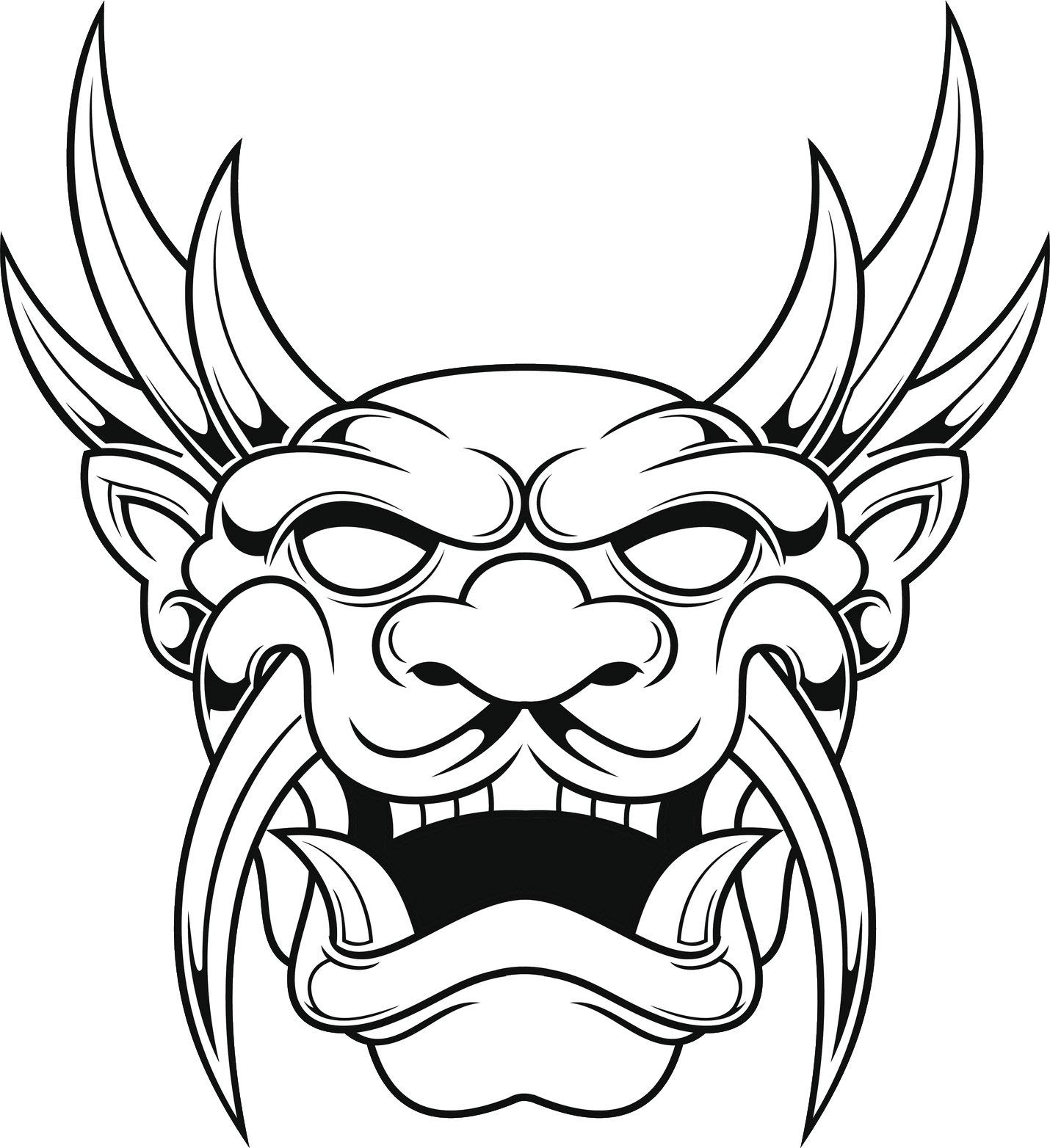 EW Designs Scary Asian Dragon Monster Cartoon Head Vinyl Magnet - 8 Inch Tall Magnetic Bumper Sticker for Cars, Lockers & Home Decor | Durable Vinyl Decal for Halloween, Anime Fans & Car Enthusiasts