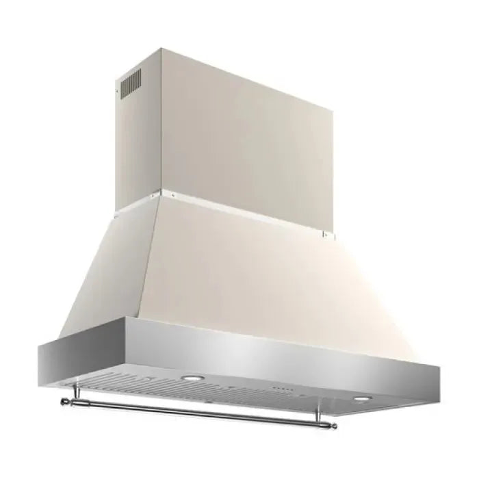 Bertazzoni Heritage Series 120cm Stainless Steel Canopy Range Hood in Ivory - Premium Kitchen Ventilation for Modern Homes | Ideal for Italian-Style Kitchens & Open-Concept Living Spaces