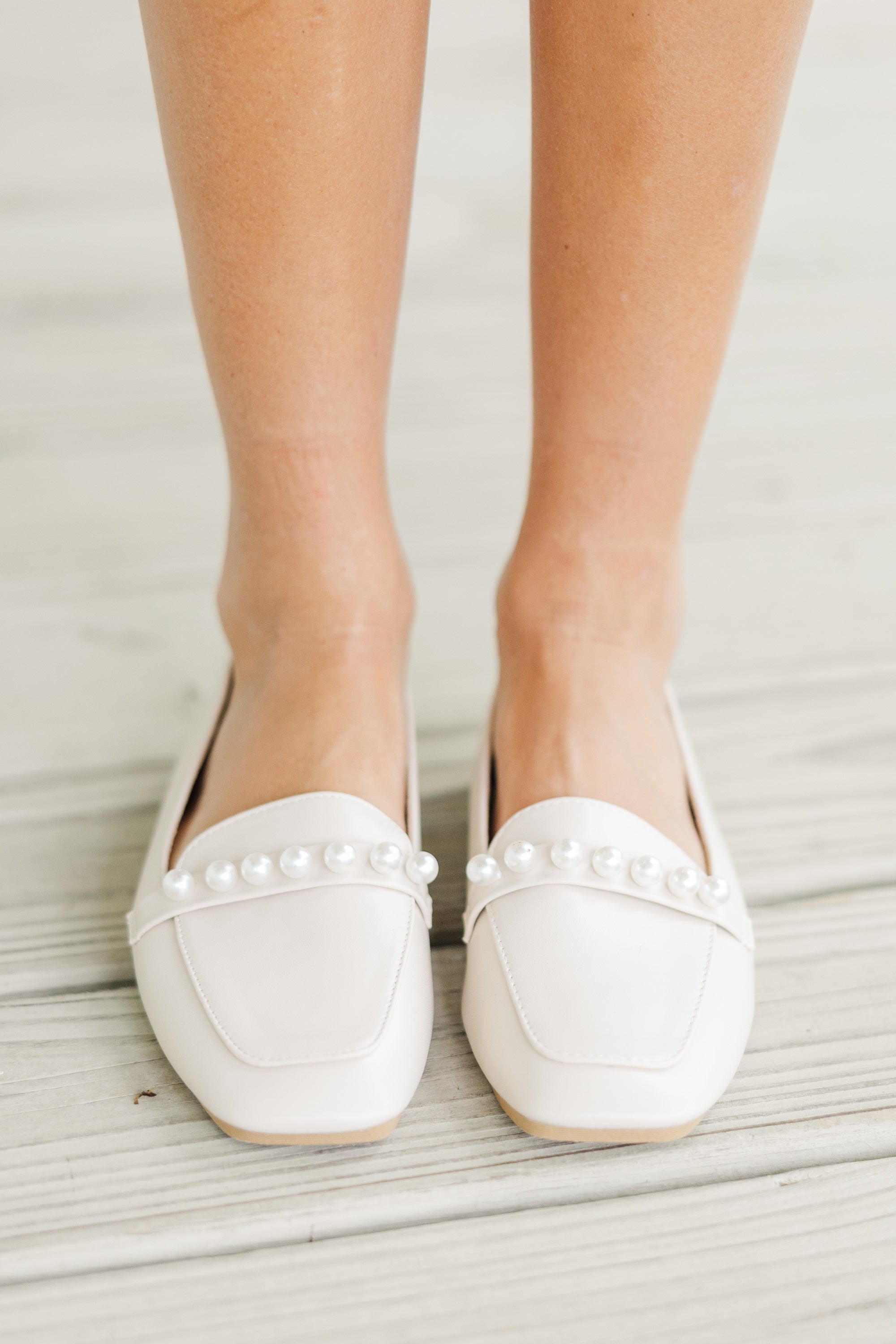 Always Welcome Cream Pearl Flats - Comfortable Women's Ballet Shoes for Work, Wedding & Casual Wear