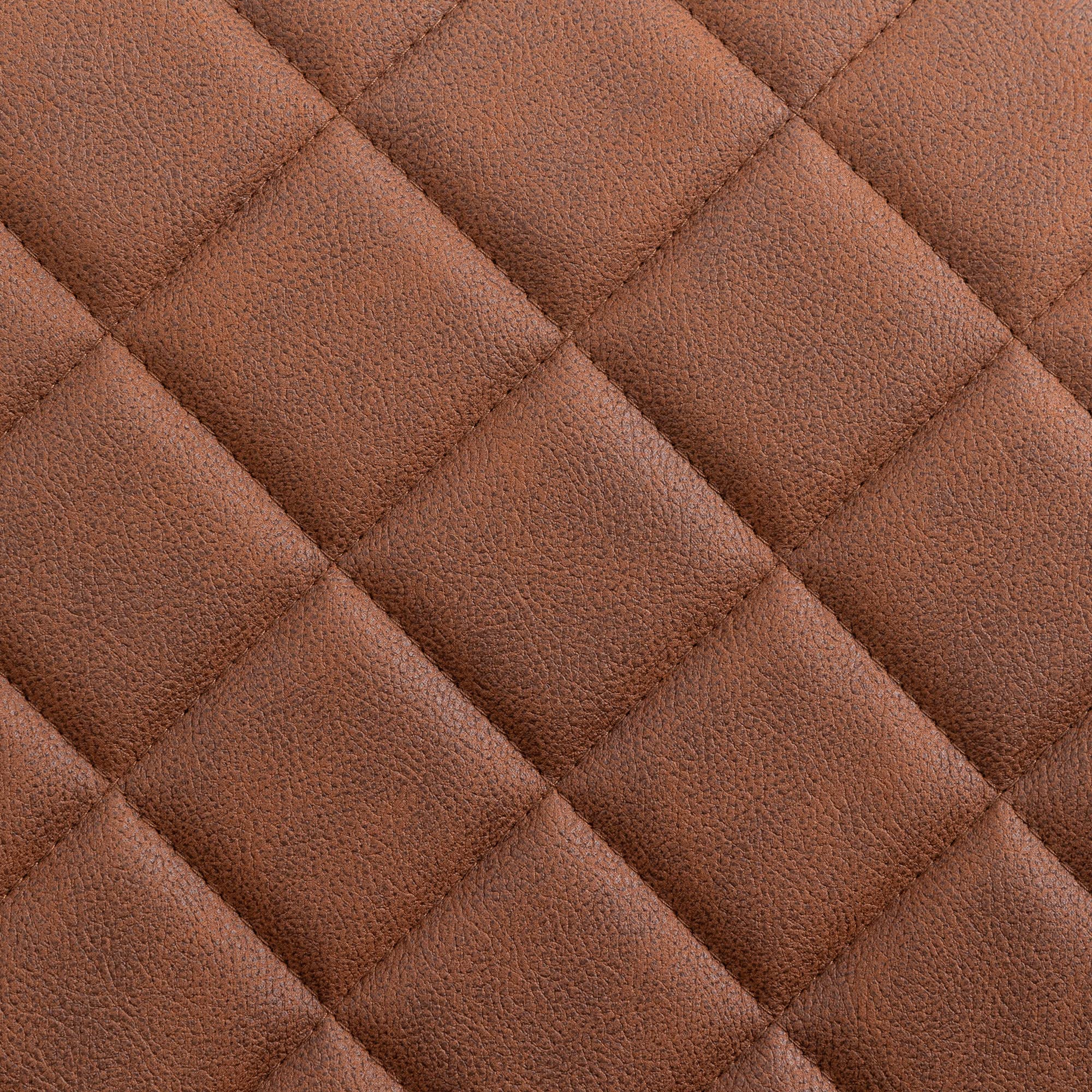 Vinsetto Mid Back Modern Home Office Chair - Adjustable Height Swivel Computer Desk Chair with Microfiber Upholstery, Diamond Stitch Design & Padded Armrests (Brown) - Perfect for Home Office, Gaming & Study Workspaces