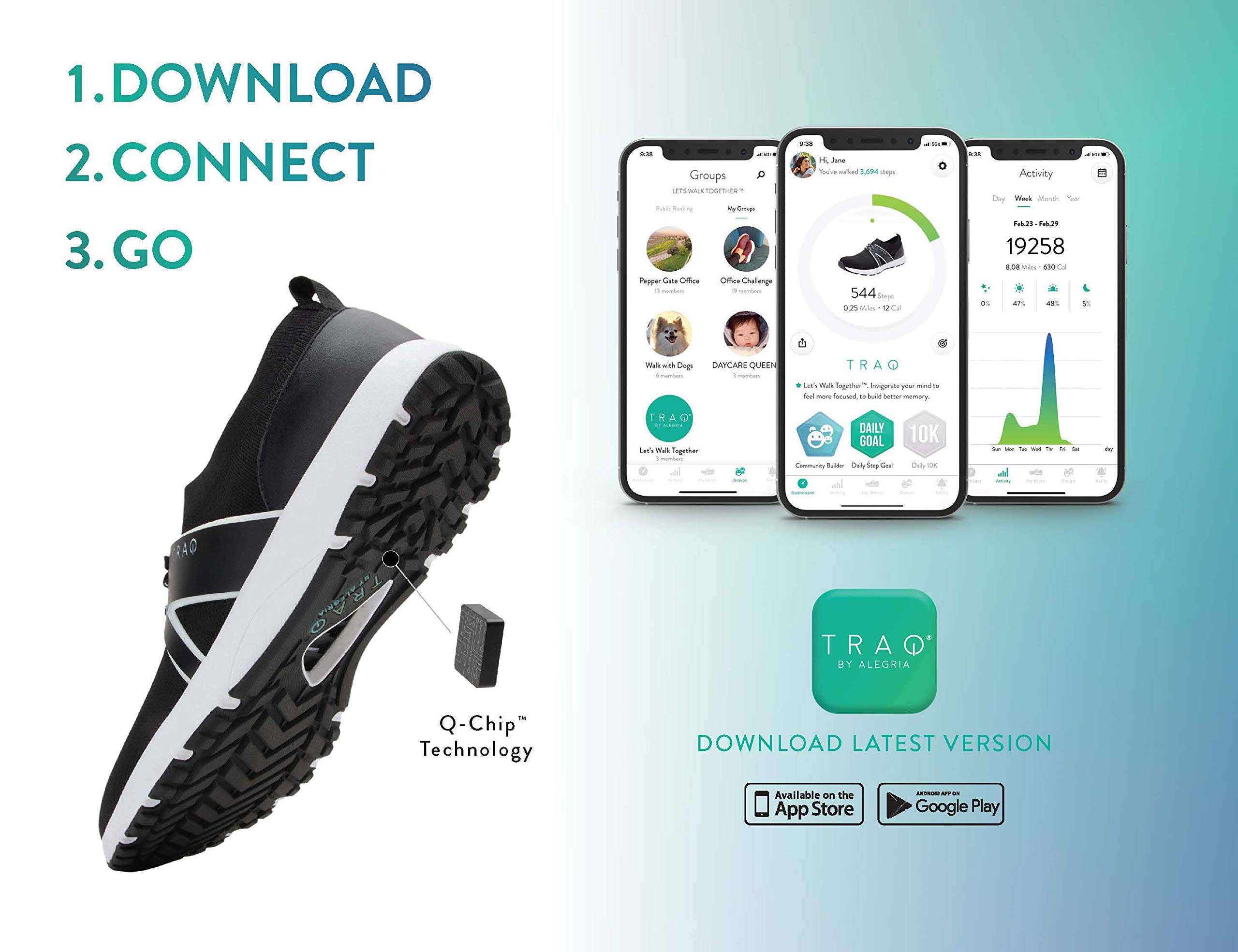 TRAQ by Alegria Men's Walking Shoes - Comfortable & Supportive Footwear for Walking, Work & Everyday Use