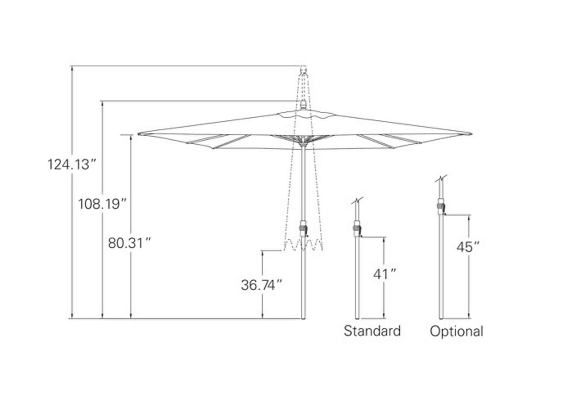 11' x 8' Outdoor Patio Pole Umbrella - Heavy Duty Cantilever Sun Shade for Poolside, Garden, and Backyard Relaxation