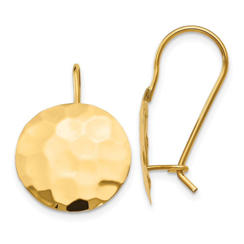 Hammered Gold Circle Disc Earrings for Women - TH651 Model | Boho Chic Jewelry for Everyday Wear & Special Occasions