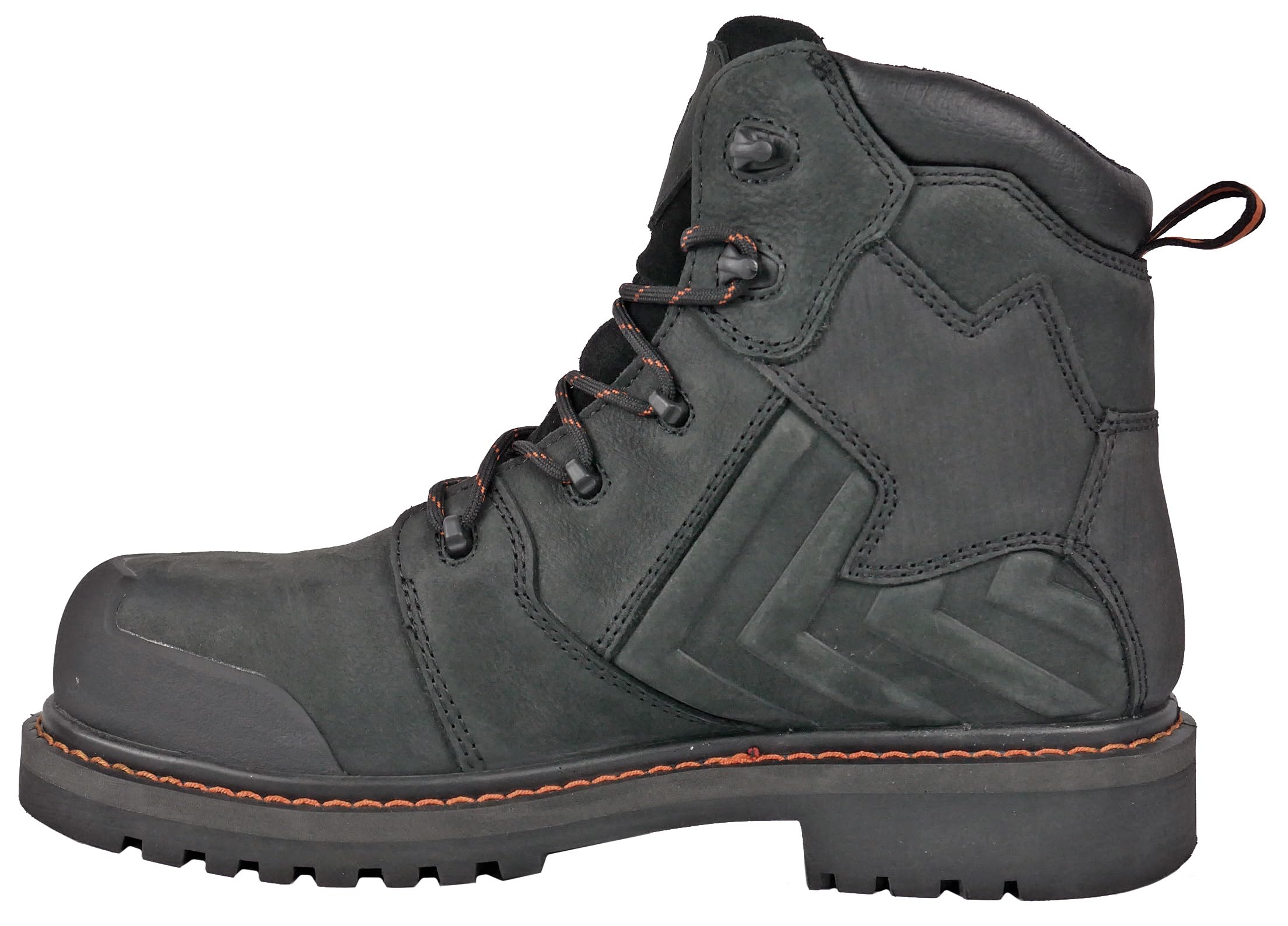 HOSS Boot Bronc Black 6 Inch Composite Safety Toe Waterproof Puncture Resistant Work Boots for Men - Heavy Duty Construction, Oil & Slip Resistant - Ideal for Construction, Warehouse & Outdoor Work