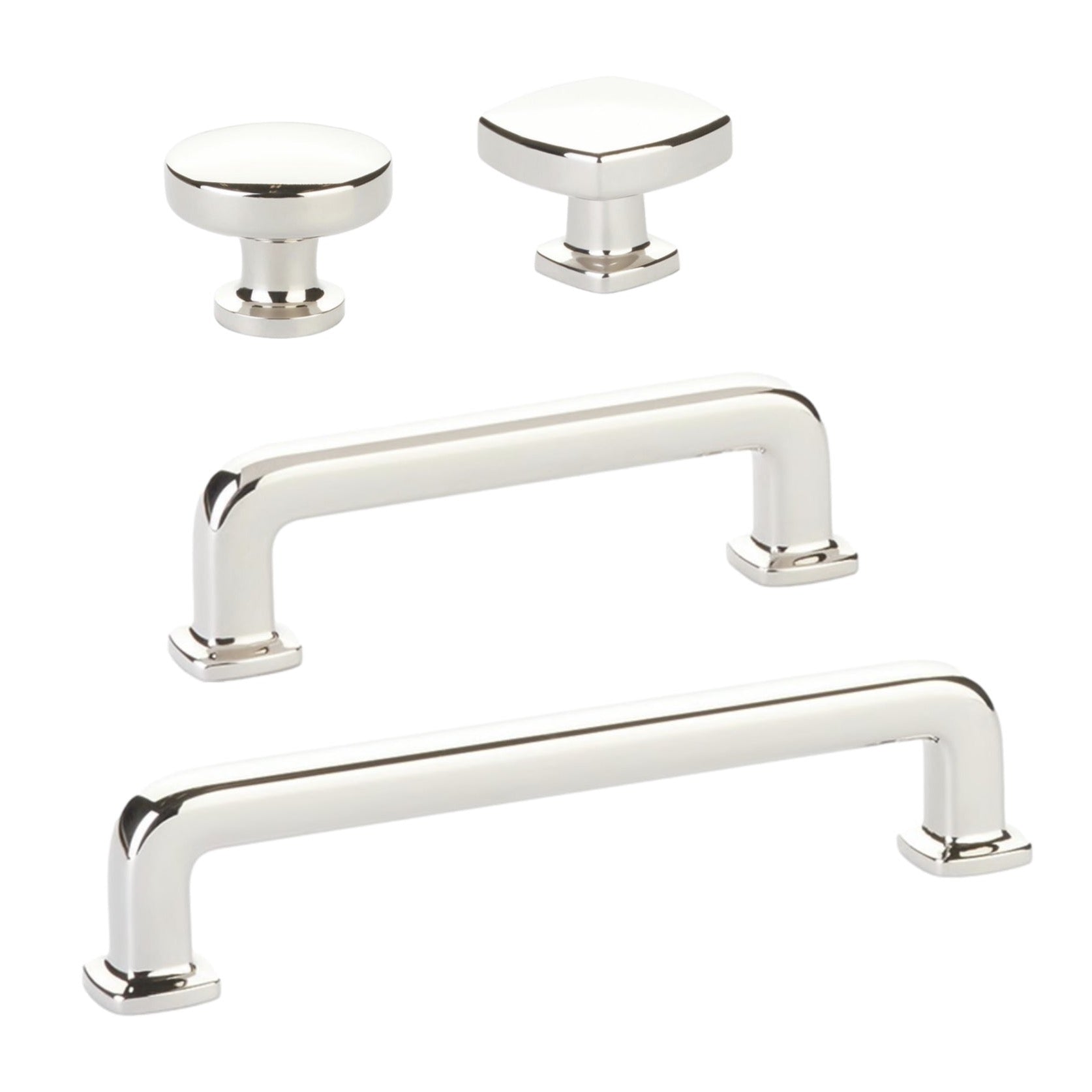 Polished Nickel Elegance Drawer Pulls & Cabinet Knobs - Premium Hardware for Kitchen Cabinets, Dressers & Furniture (Set of 10) - Perfect for Home Renovation & DIY Projects
