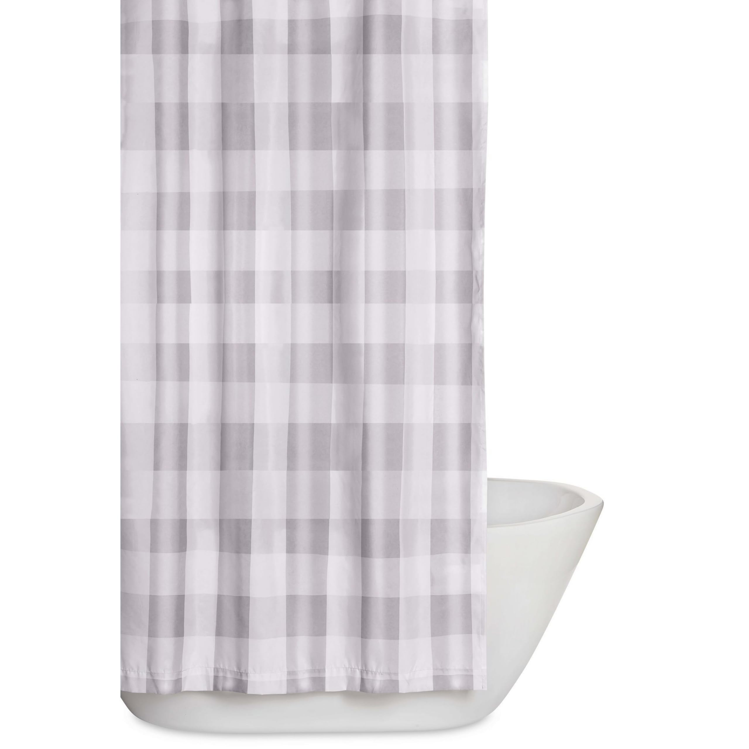 TRULY SOFT Everyday Buffalo Plaid Grey Shower Curtain - Waterproof Bathroom Decor for Farmhouse, Rustic & Modern Homes