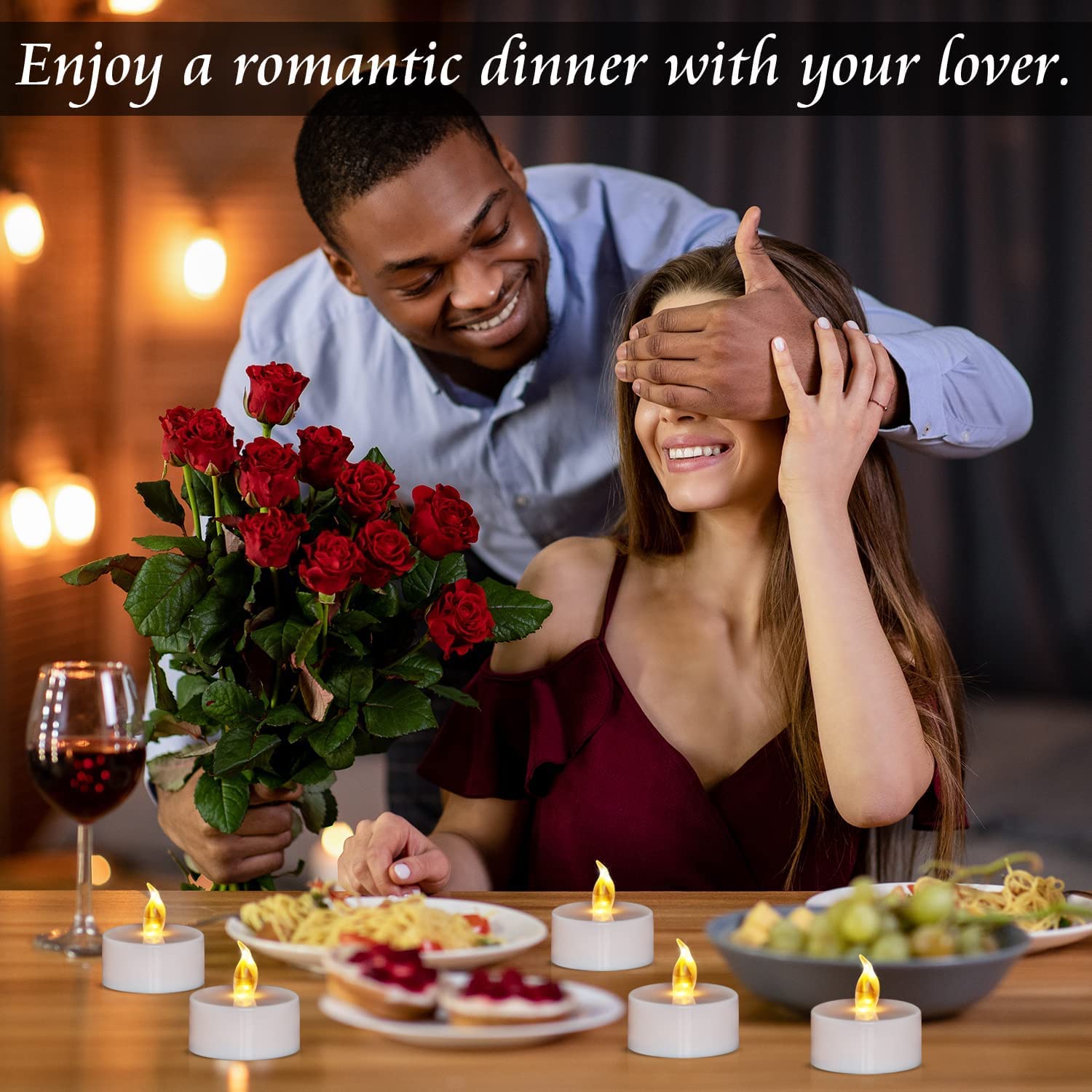 LED Tea Lights - 24 Pack Battery-Powered Flameless Candles for Wedding, Home Decor, Christmas & Birthday Party (Warm Yellow) | Romantic Ambiance, Table Centerpieces, Holiday Decorations