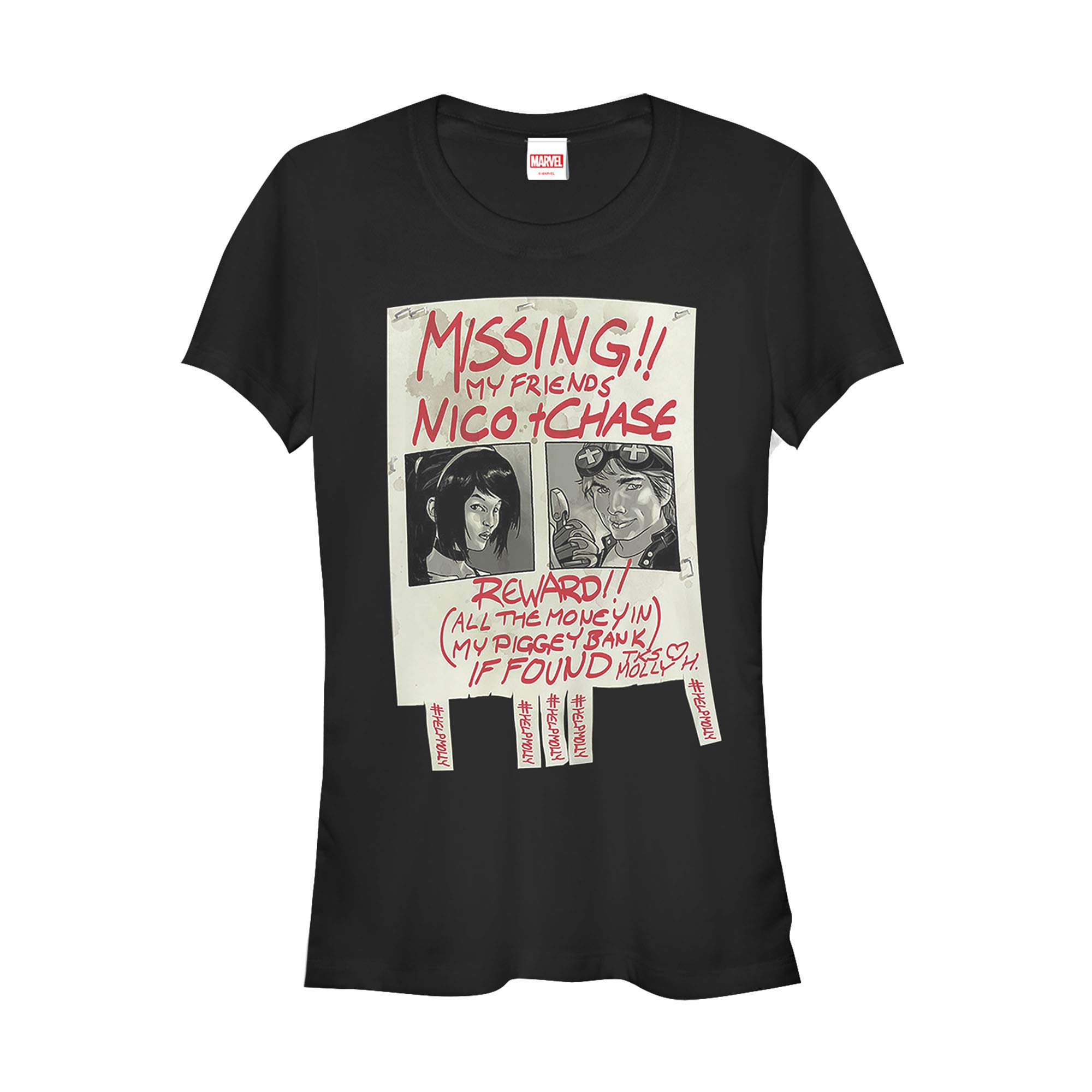 Marvel Junior's Runaways Missing Poster Graphic T-Shirt for Kids | Superhero Comic Tee | Birthday Gift & Cosplay Costume