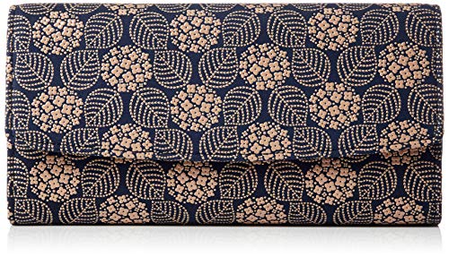 Navy Blue Deerskin x White Lacquer Hydrangea Pattern 2310-14-174