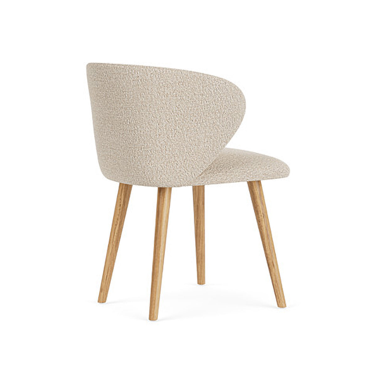 Ellie Boucle Dining Chair - Modern Upholstered Accent Chair for Kitchen, Dining Room, or Office - Soft Textured Fabric & Sturdy Wooden Legs - Perfect for Home Decor & Entertaining