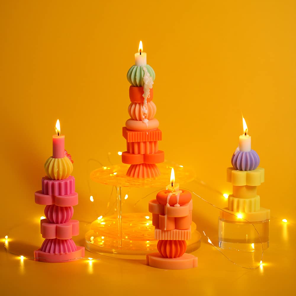 Kids Candle Making Kit with 12PCS Geometric Silicone Molds - DIY Aromatherapy Candle Craft Set for Birthday Parties, Classroom Activities & Holiday Gifts