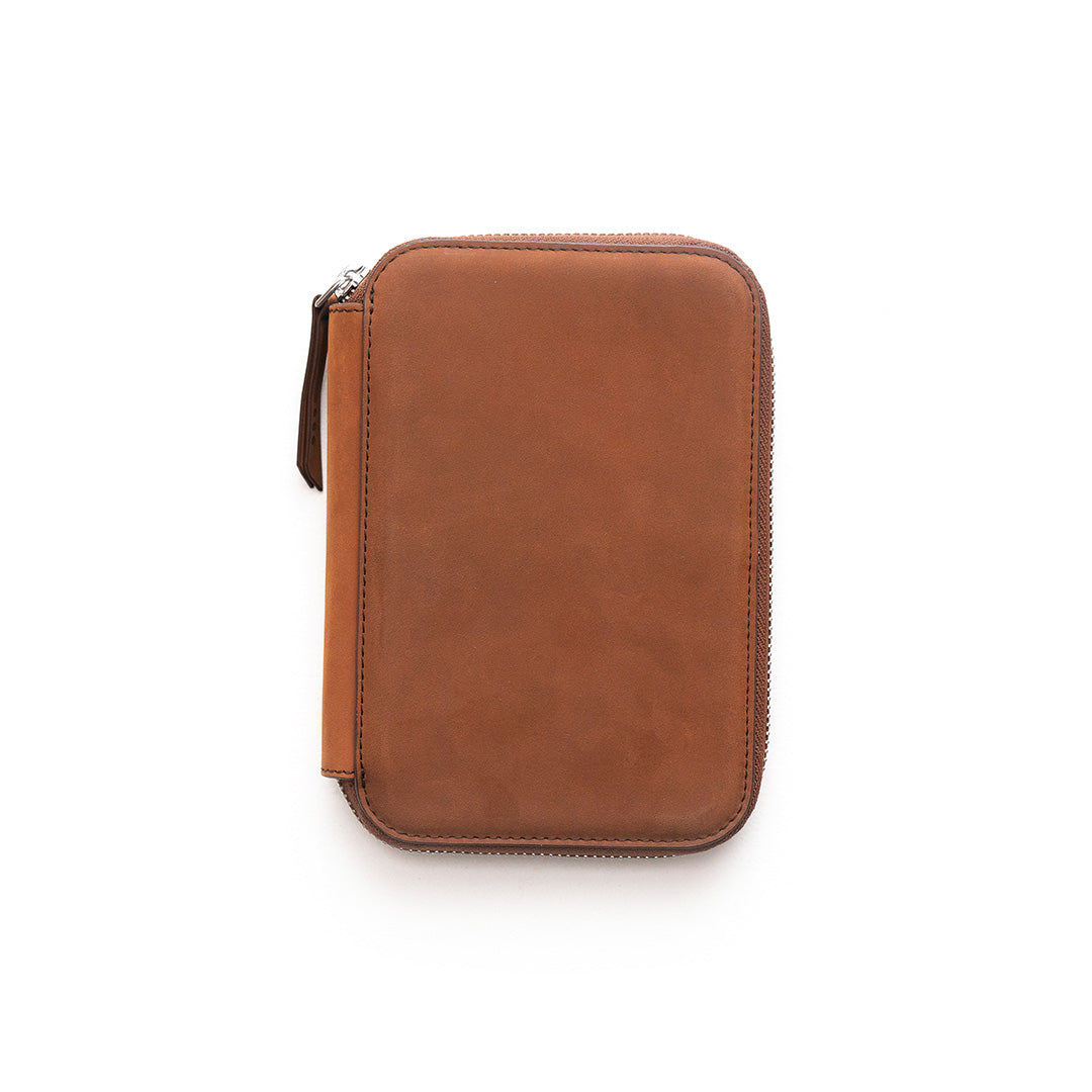 Premium Leather Adjustable 5-Pen Pouch - Brown Organizer for Writers, Students & Professionals - Perfect for Office, School & Travel Use