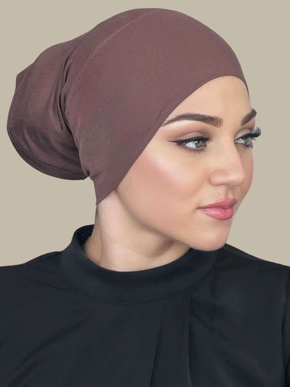 Premium Jersey Underscarf in Mocha Brown - Soft & Breathable Head Cover for Hijab, Modest Fashion & Everyday Comfort