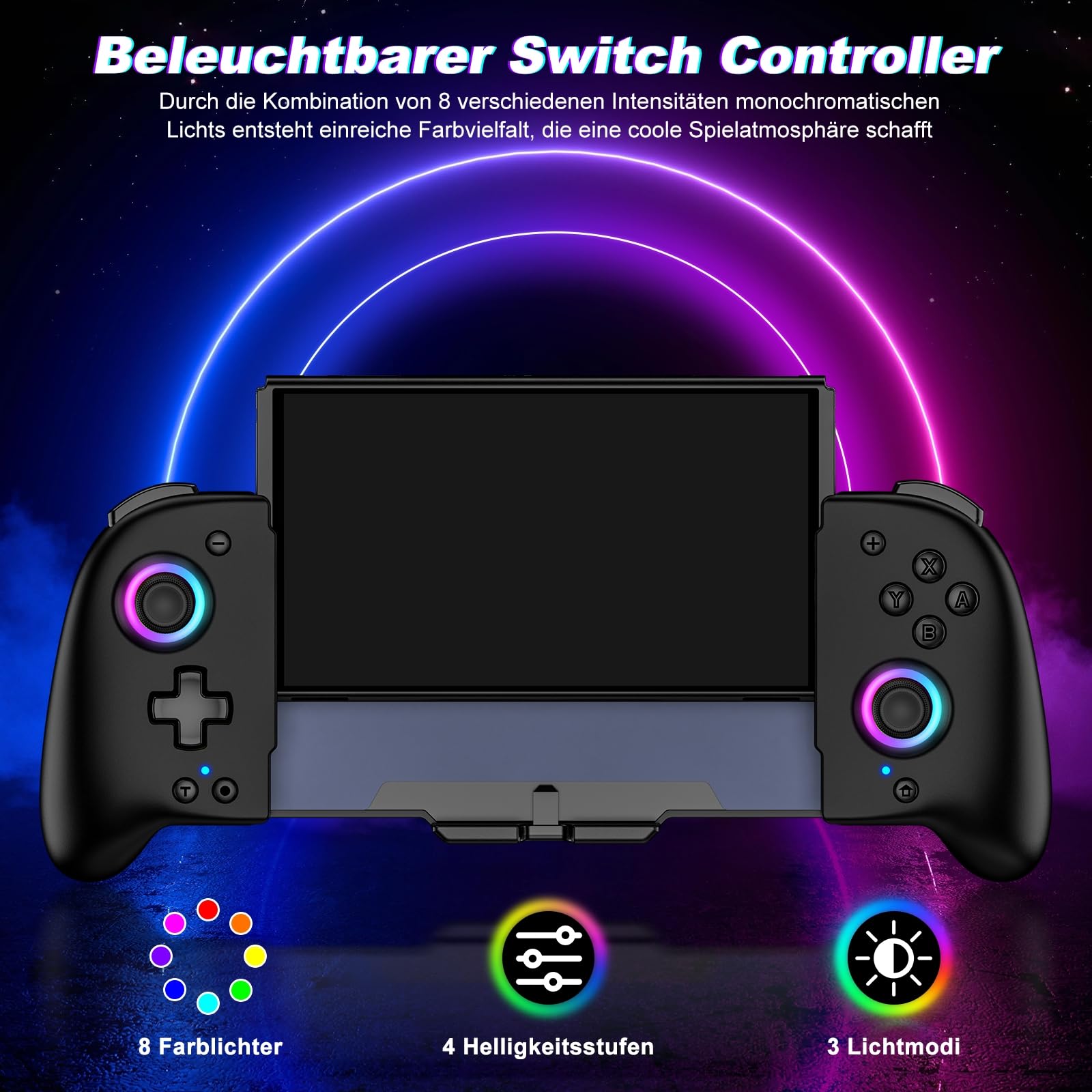 Elegamefy Wireless Pro Controller for Nintendo Switch & OLED - 1000mAh Battery, Turbo Function, 6-Axis Gyro, Vibration, Programmable Buttons | Perfect for Gaming, Travel & Family Entertainment