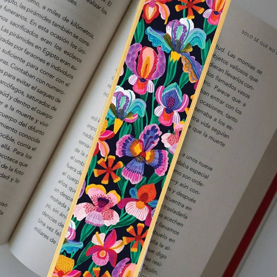 Exquisite Irises & Orchids Australian Wooden Bookmark - Handcrafted Floral Design for Book Lovers - Perfect Gift for Readers & Nature Enthusiasts - Ideal for Books, Journals & Travel Accessories