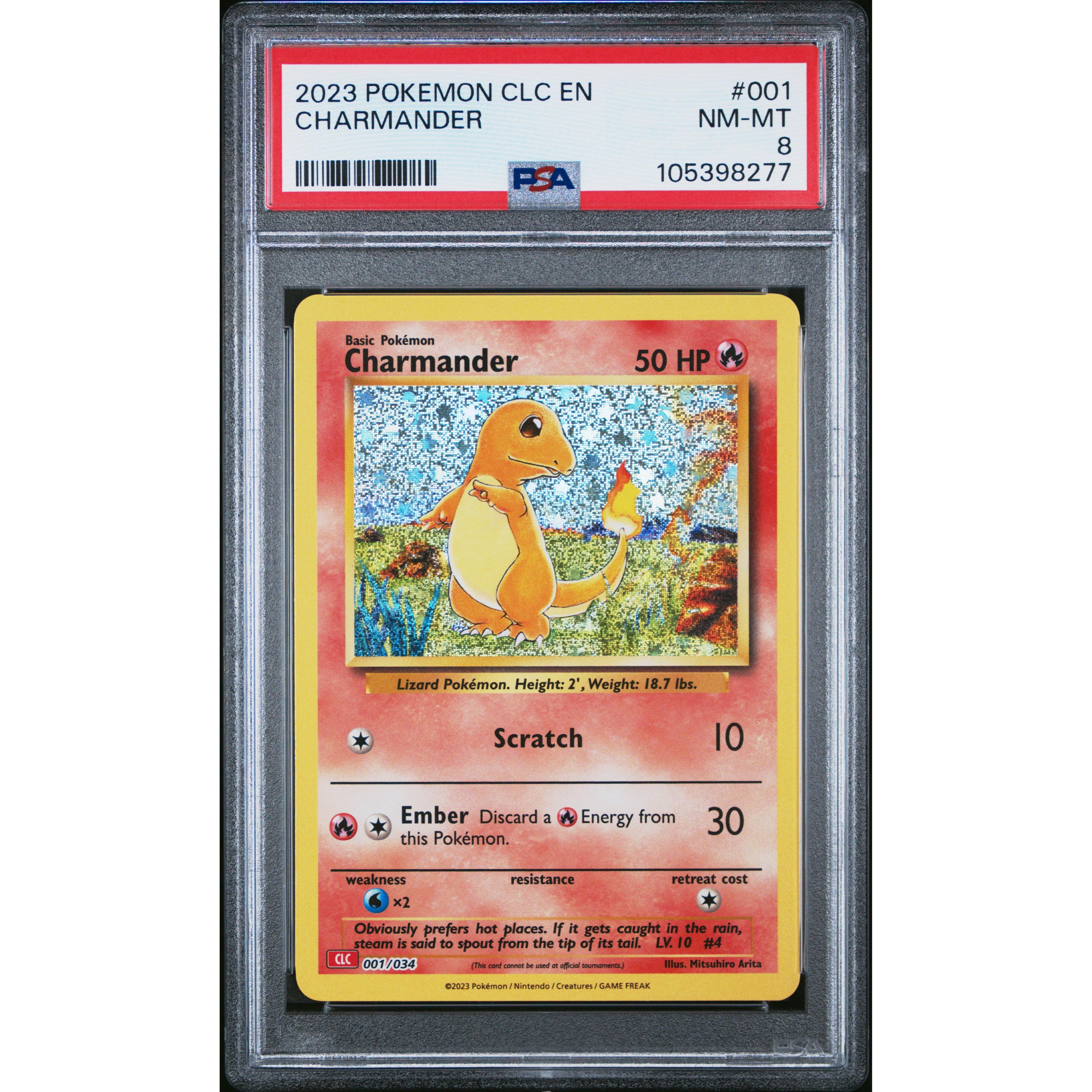 2023 Pokemon Classic Collection Charmander 001/034 PSA 8 Graded Card - Rare Collectible for Trading Card Game Enthusiasts & Investment (Perfect for Display, Gifts, and Competitive Play)